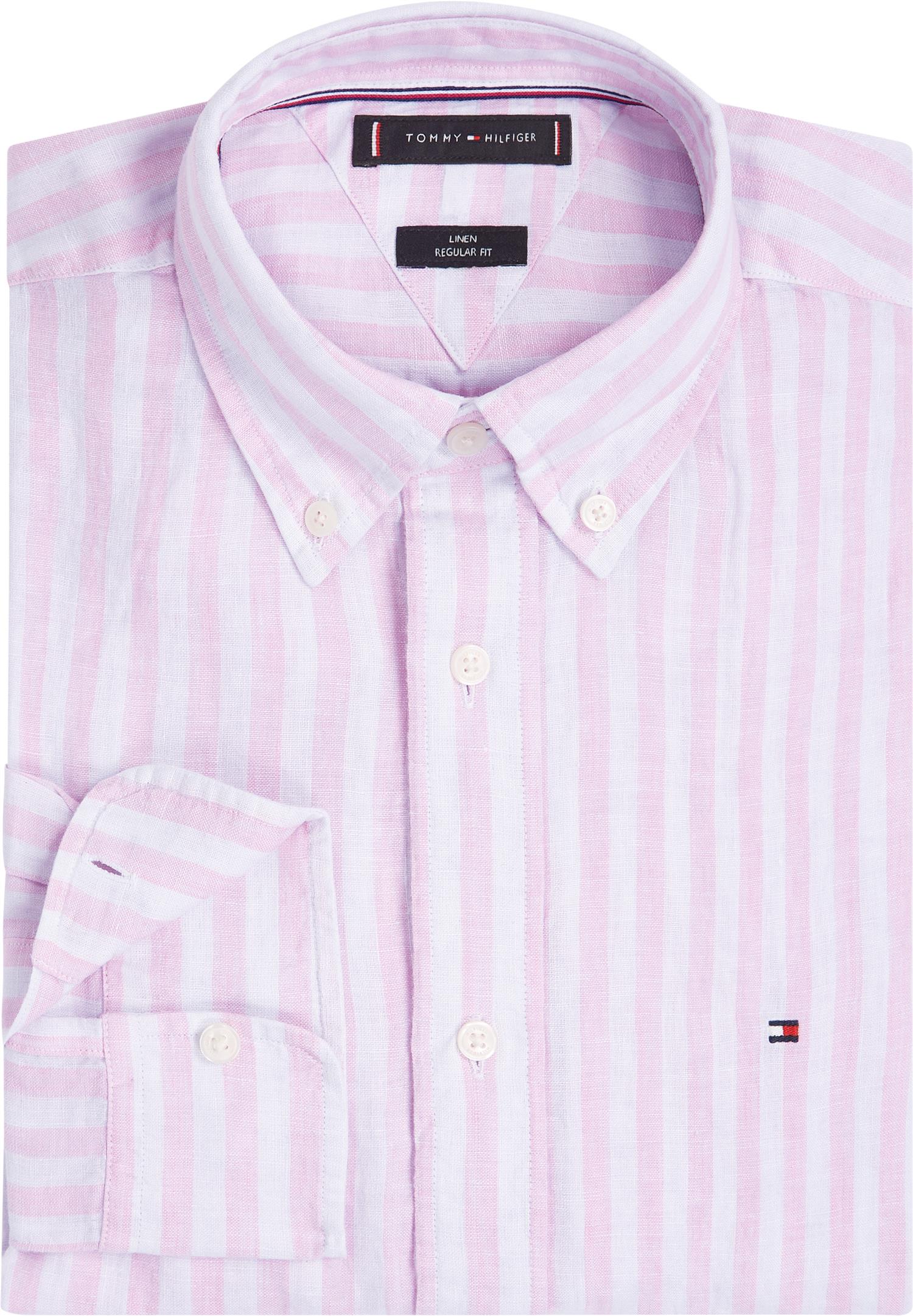 LINEN ESSENTIAL STRIPE RF SHIRT Classic Pink / Stripe
