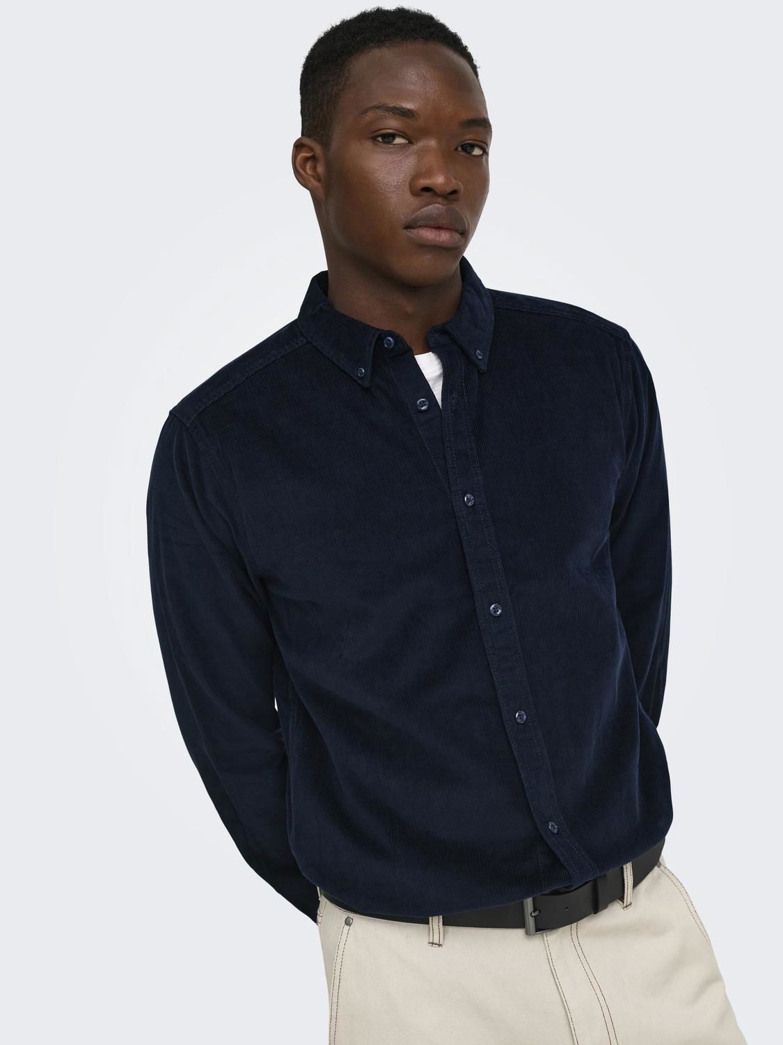 Onsmichael 18w Reg Cord Stretch Ls Noos Dark Sapphire