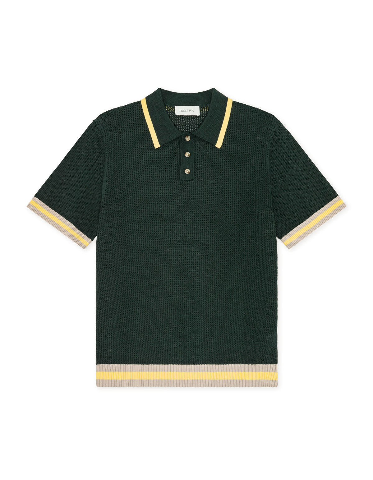 Lace Knitted Polo Pine Green