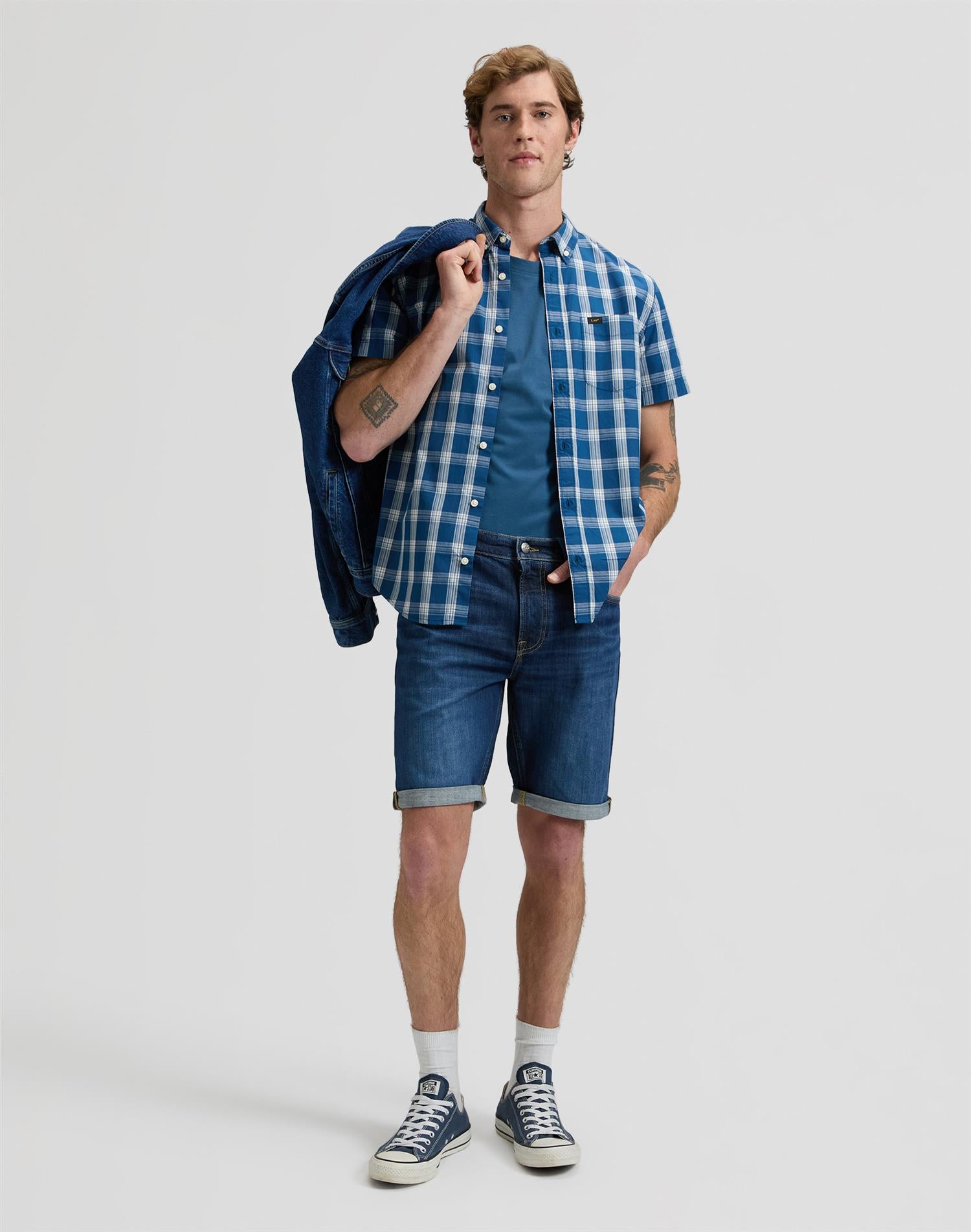 Lee button down Blå