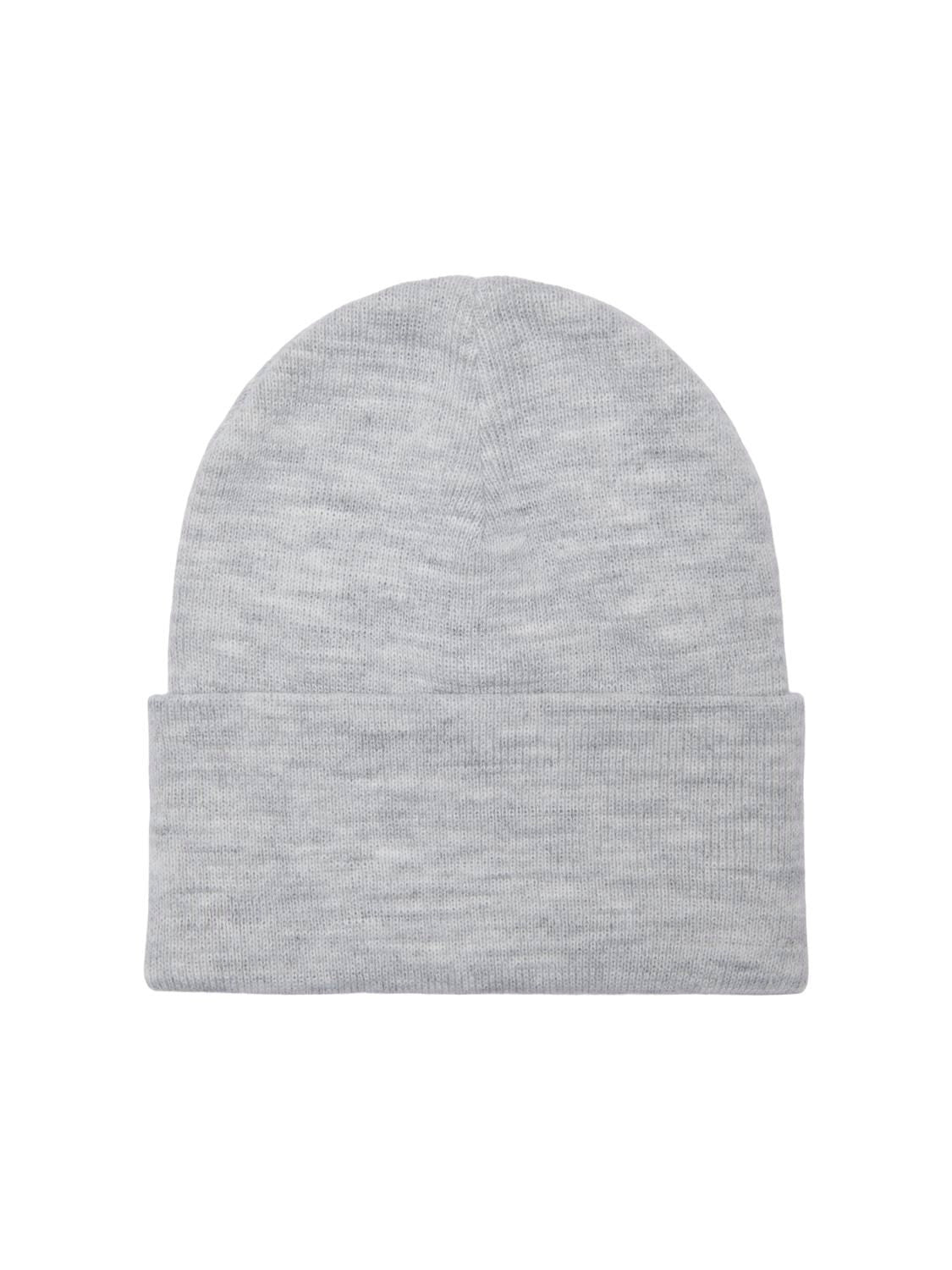 Onsisaac Flat Knit Logo Beanie Noos Light Grey Melange