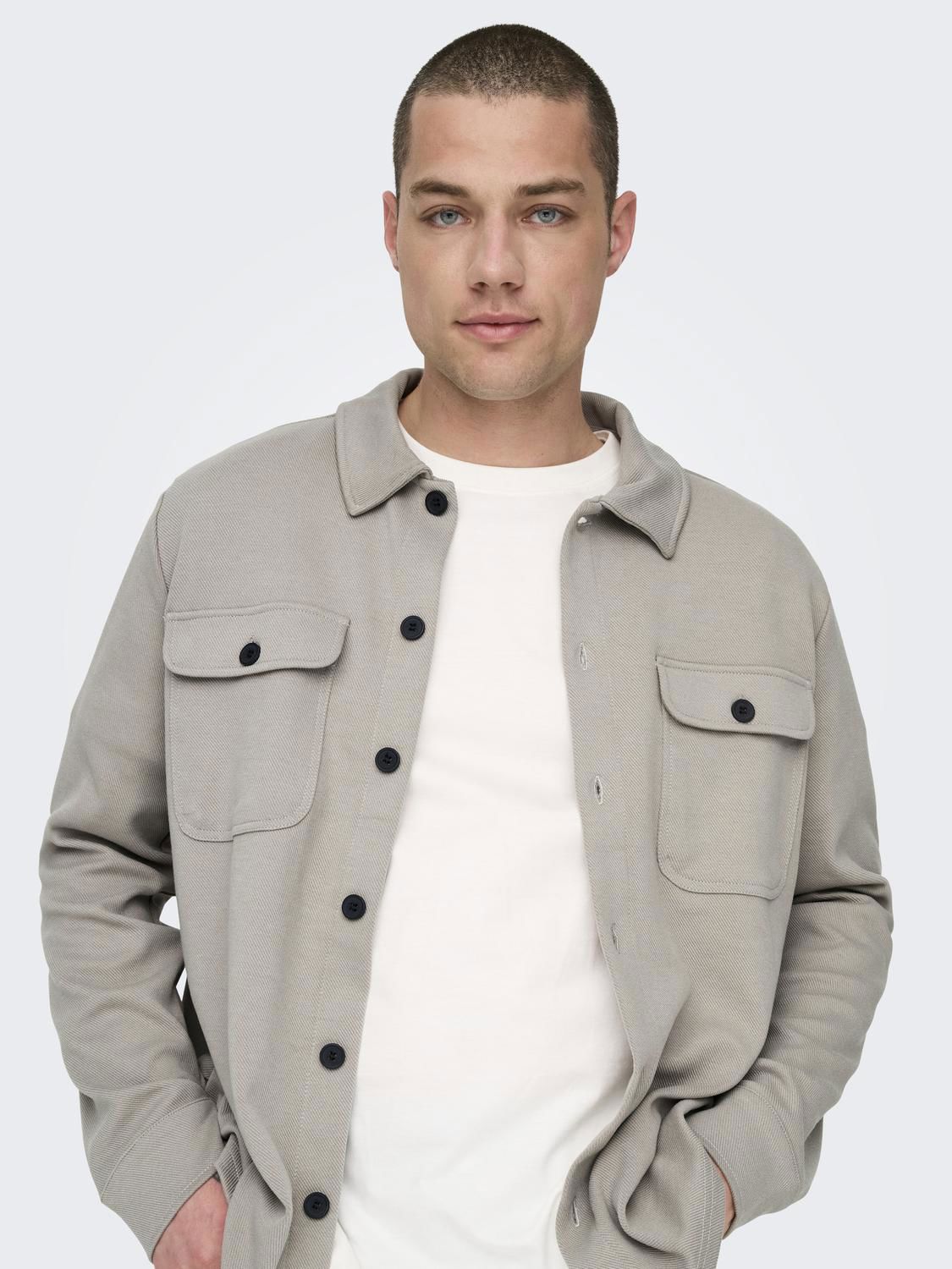 Onsnewkodyl Overshirt Sweat Noos Vintage Khaki Melange