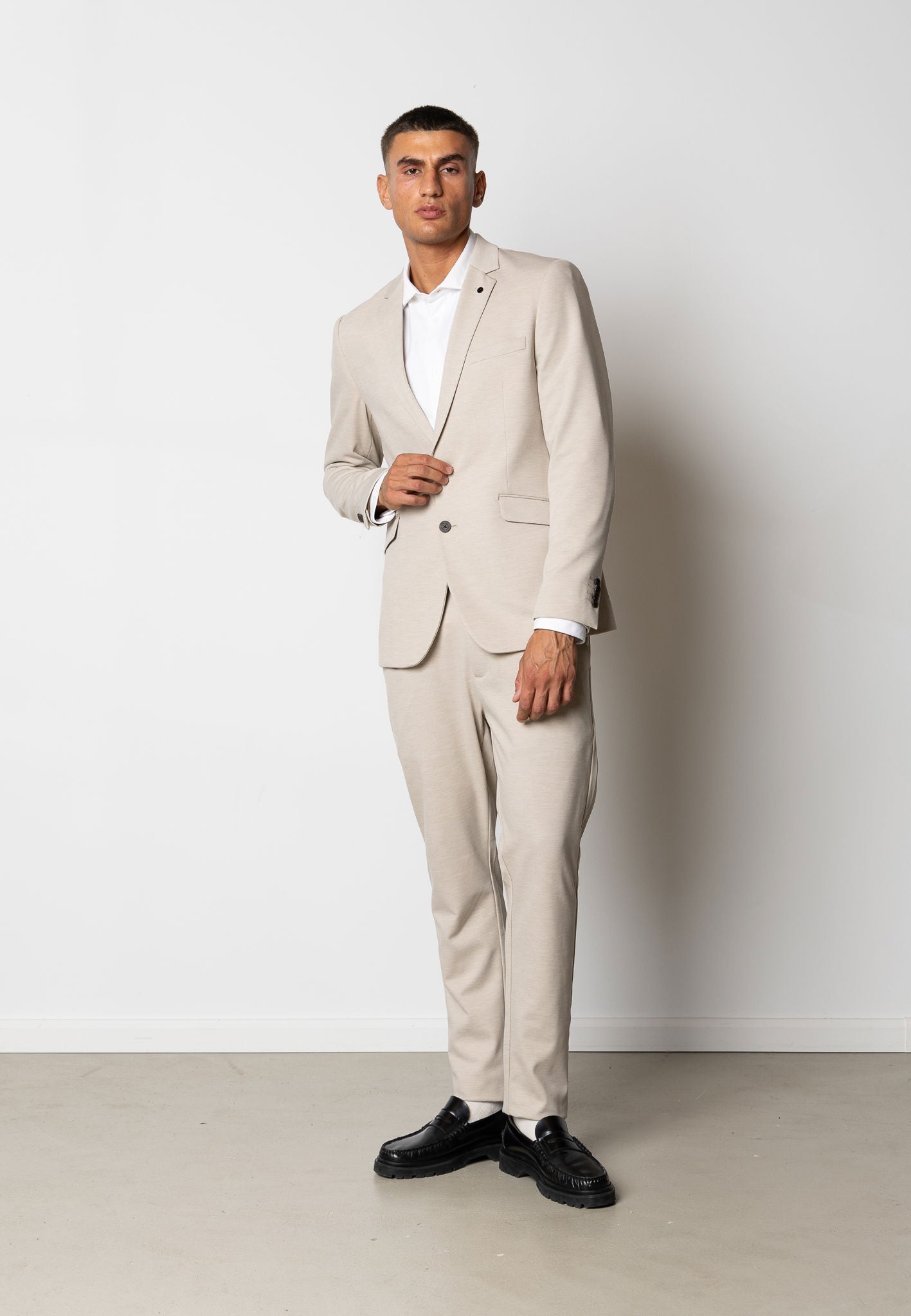 Brendon Jersey Blazer Ecru