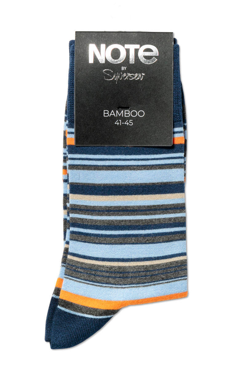 Eton Bamboo Multi stripe Socks Navy/Beige