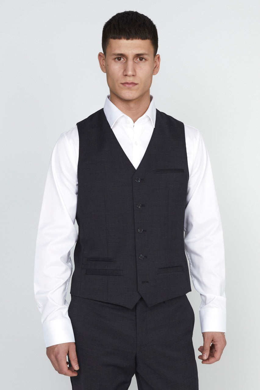Breck Stretch Suit Vest Forged Iron