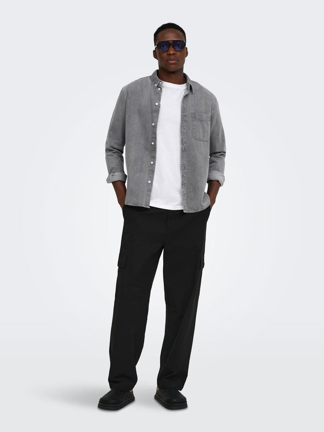 Onsorson Regular Yfm Dnm Shirt Noos Light Grey Denim