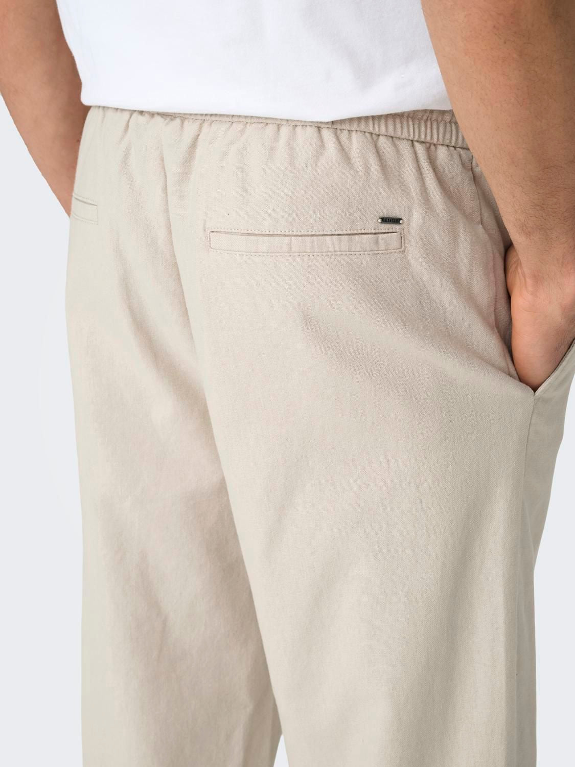 Onssinus Loose 0007 Cot Lin Pant Noos Silver Lining
