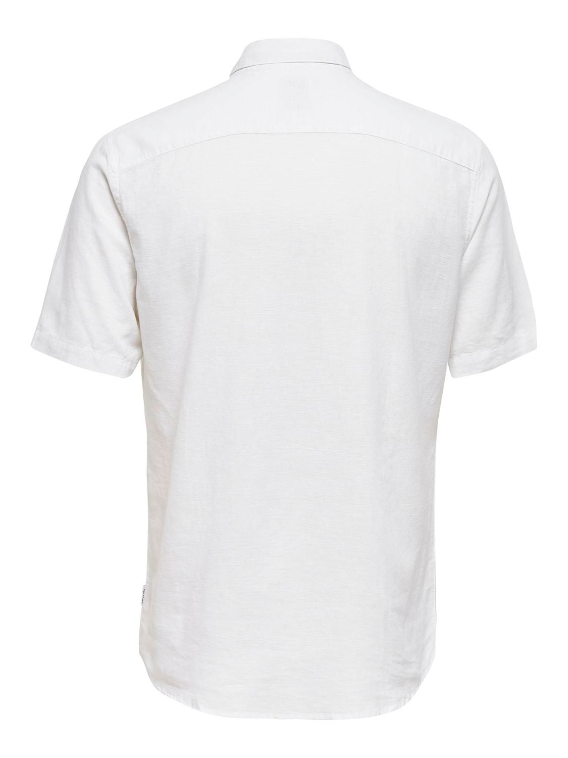 Onscaiden Life Ss Solid Linen Blend Noos White