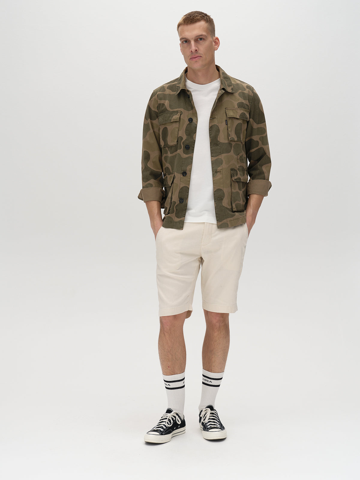 Jet Twill Linen Shorts Birch