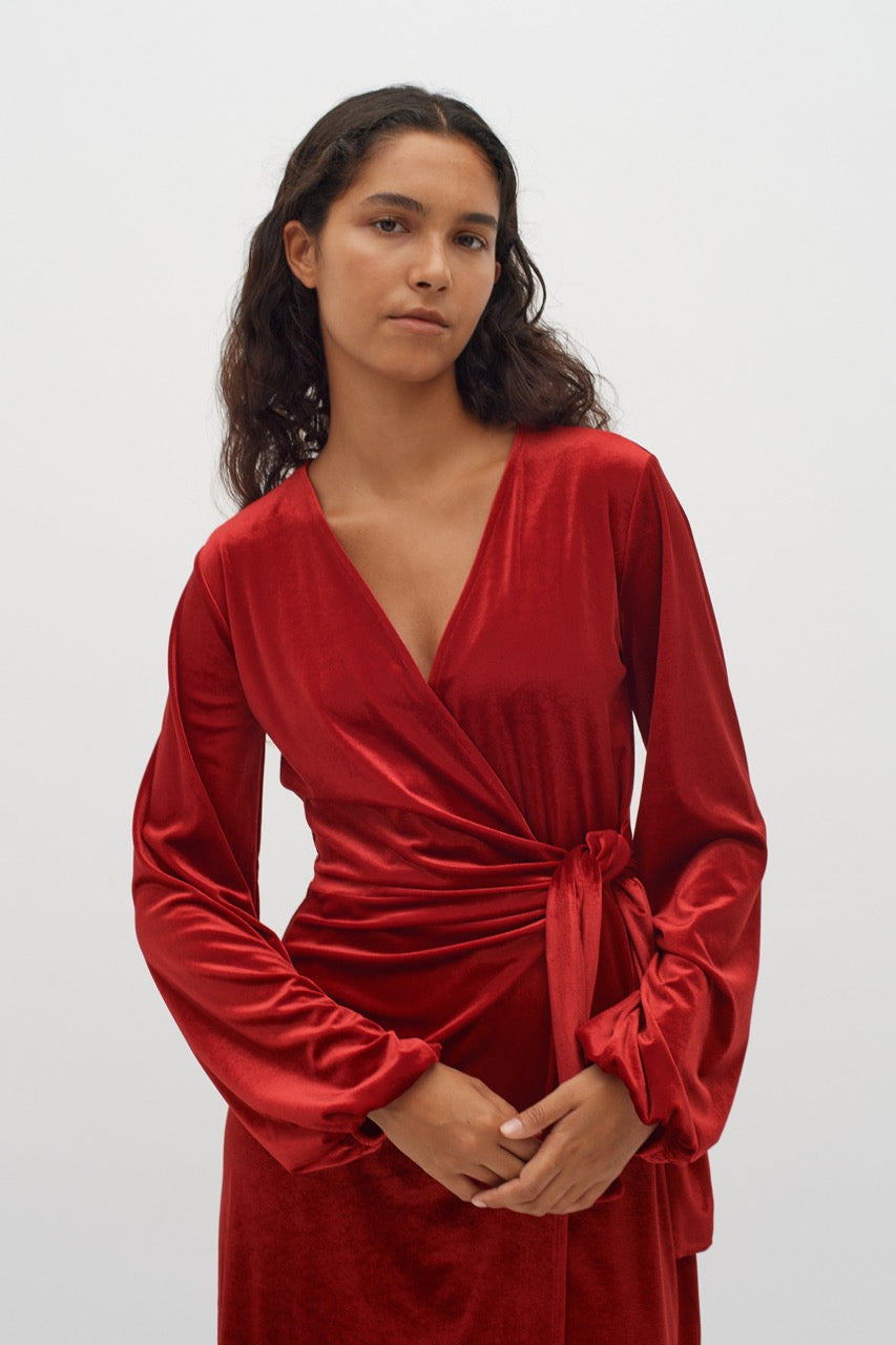 GorielIW Wrap Dress True Red