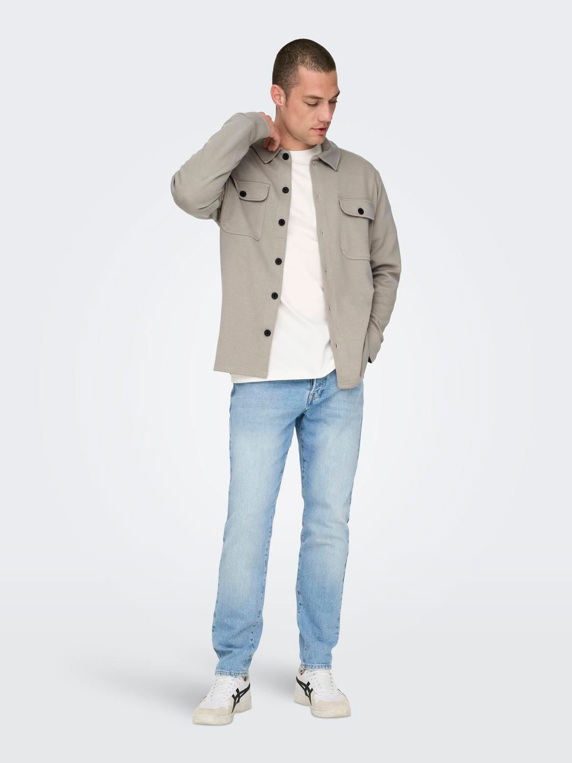 Onsnewkodyl Overshirt Sweat Noos Vintage Khaki Melange