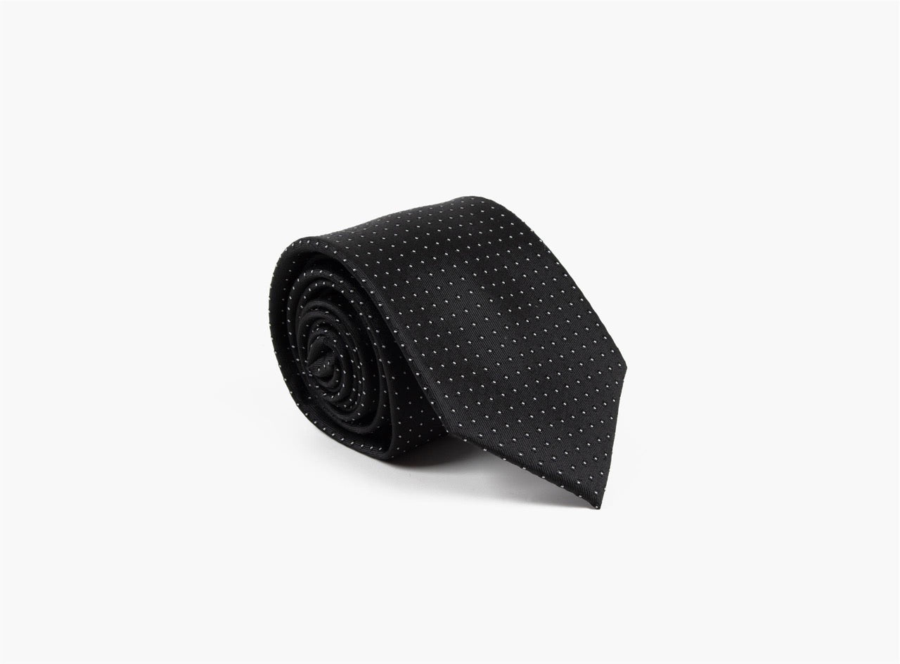 Basic Silk tie 100% 7,6 cm Black