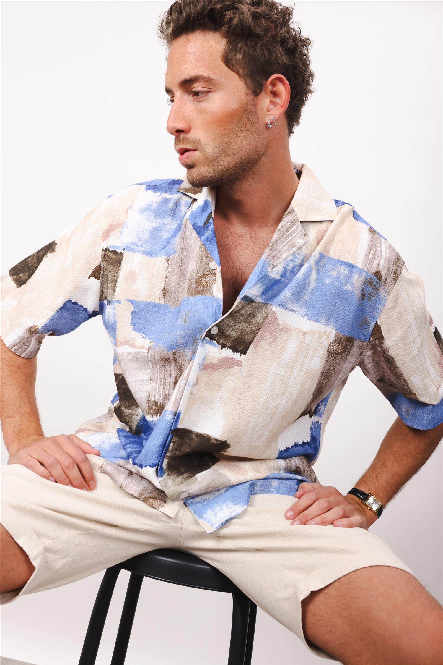 Giovanni SS Shirt Blue Aop