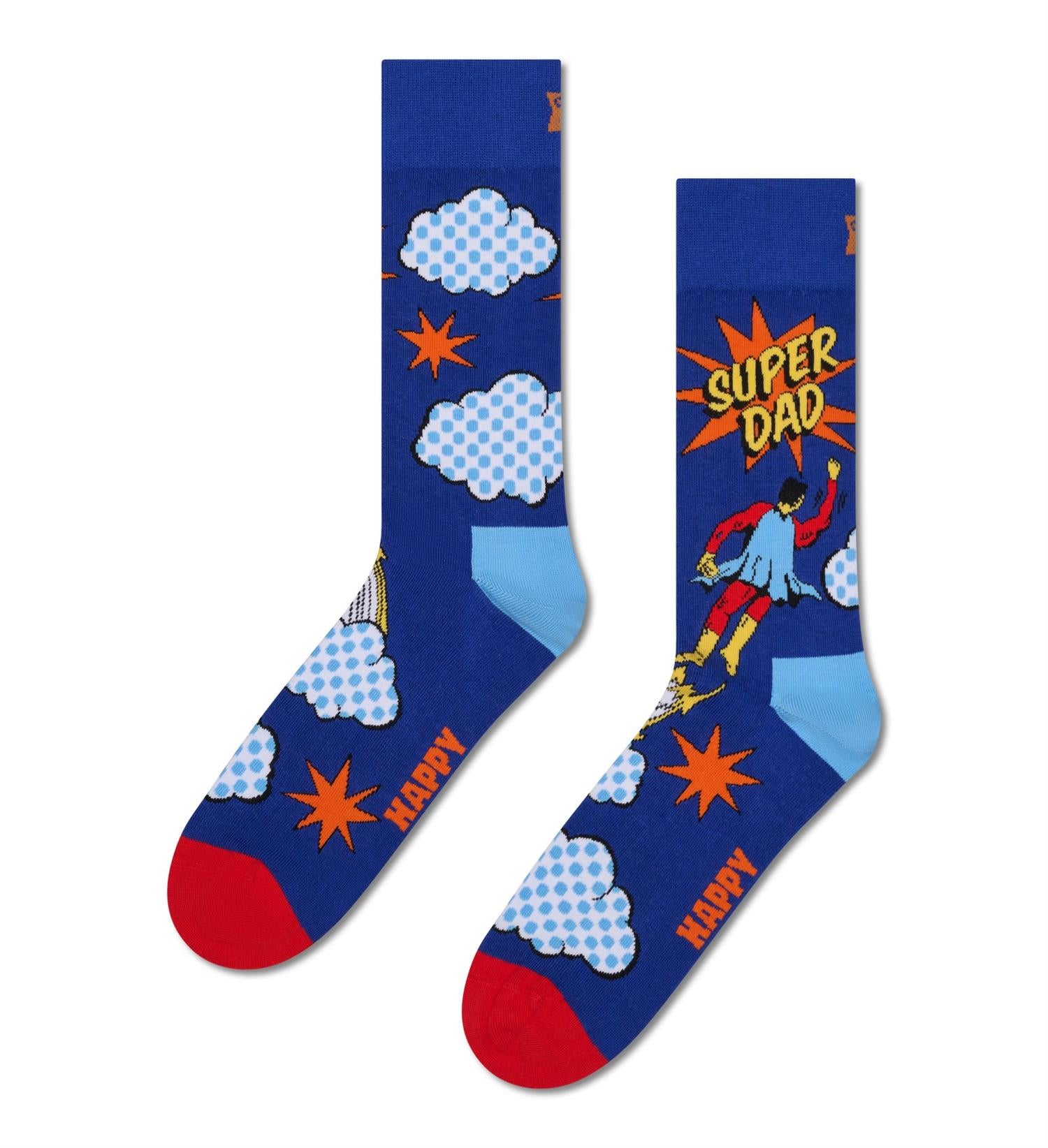 Flying Super Dad Sock Blue