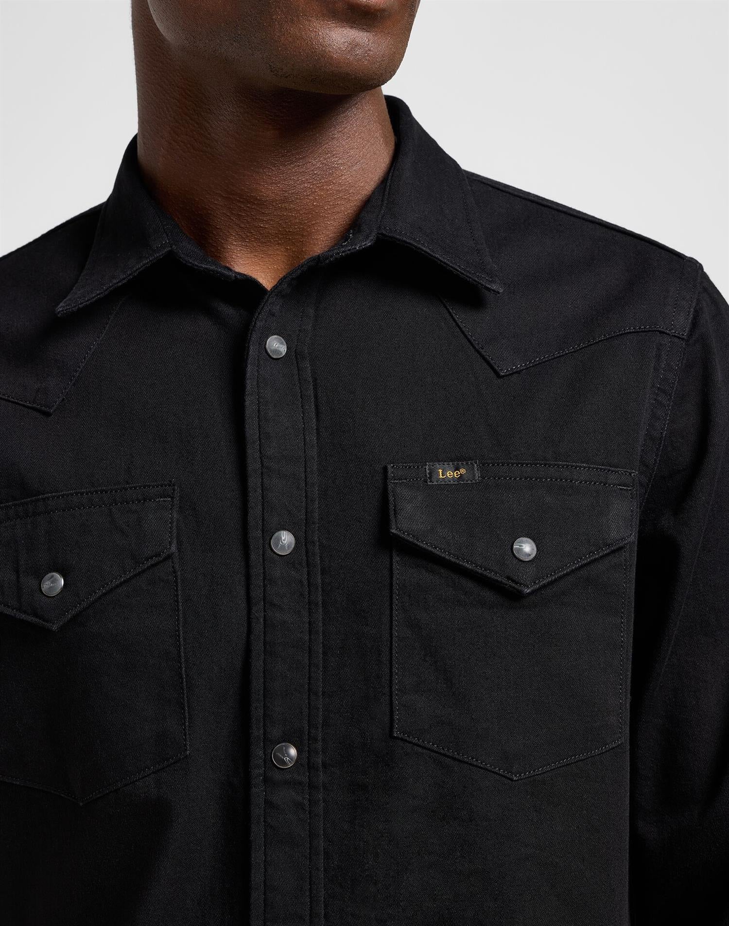 REGULAR WESTERN SHIRT Black