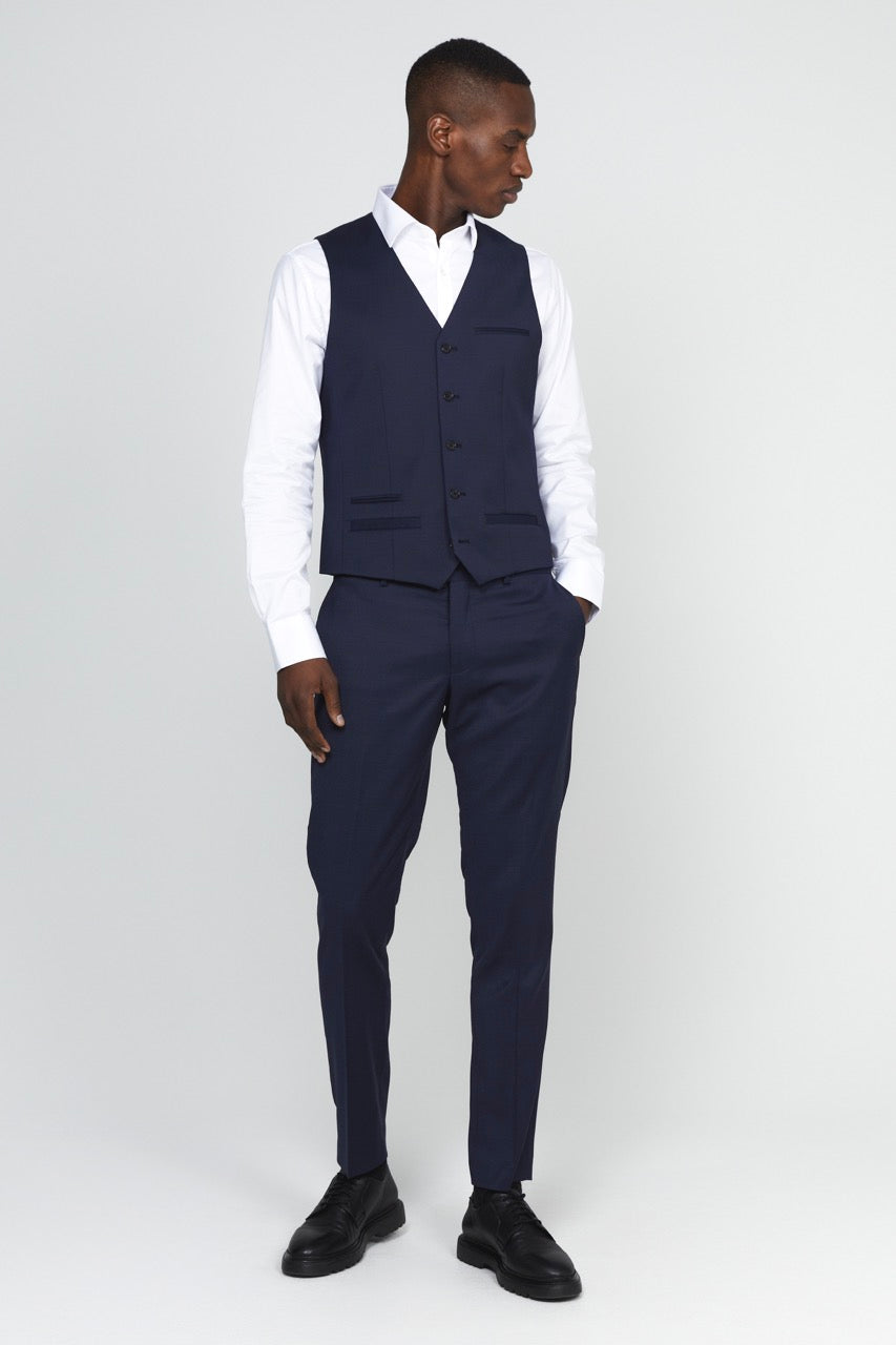 Breck Stretch Suit Vest Dark Navy
