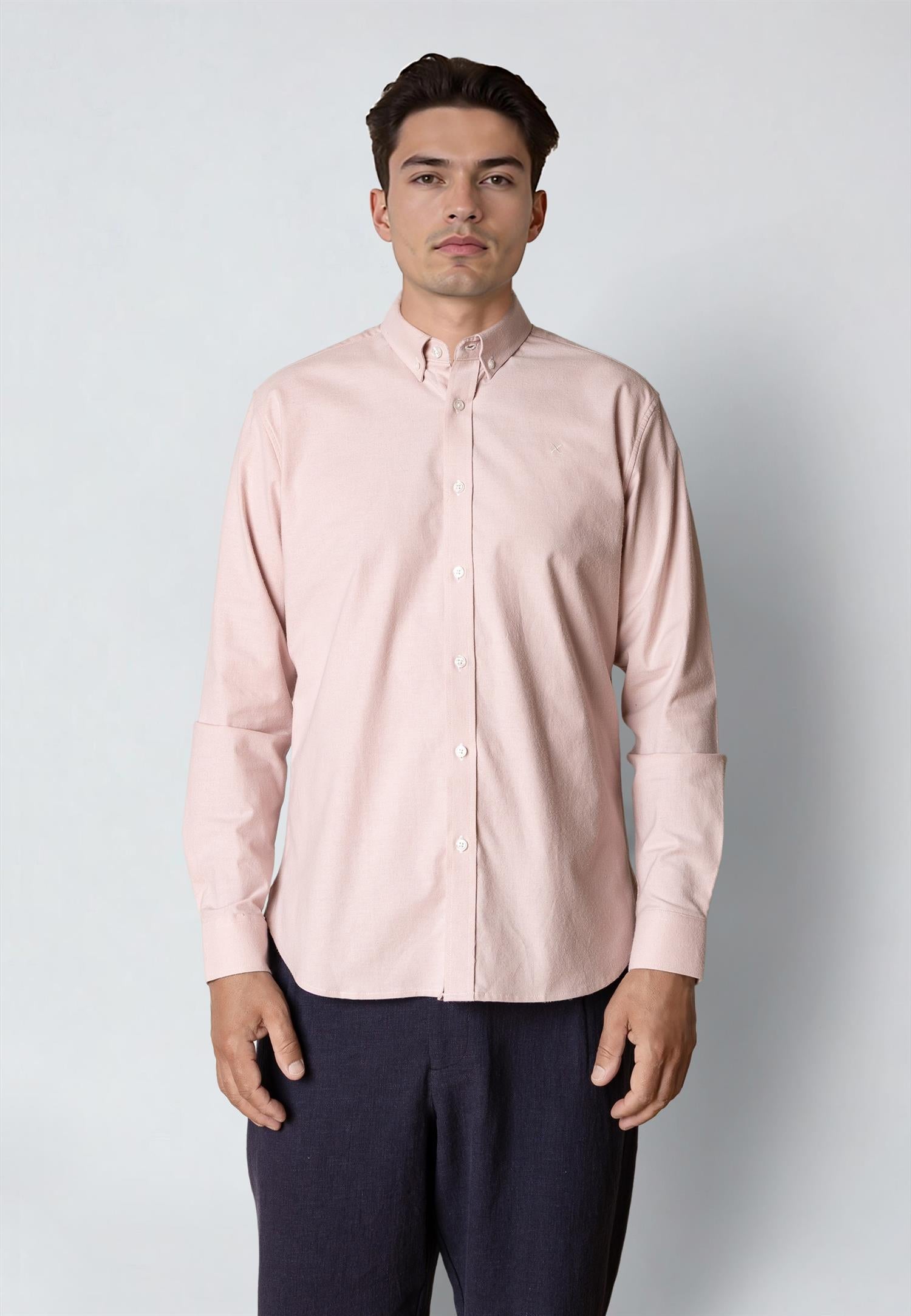 Oxford Stretch Plain L/s Violet Ice