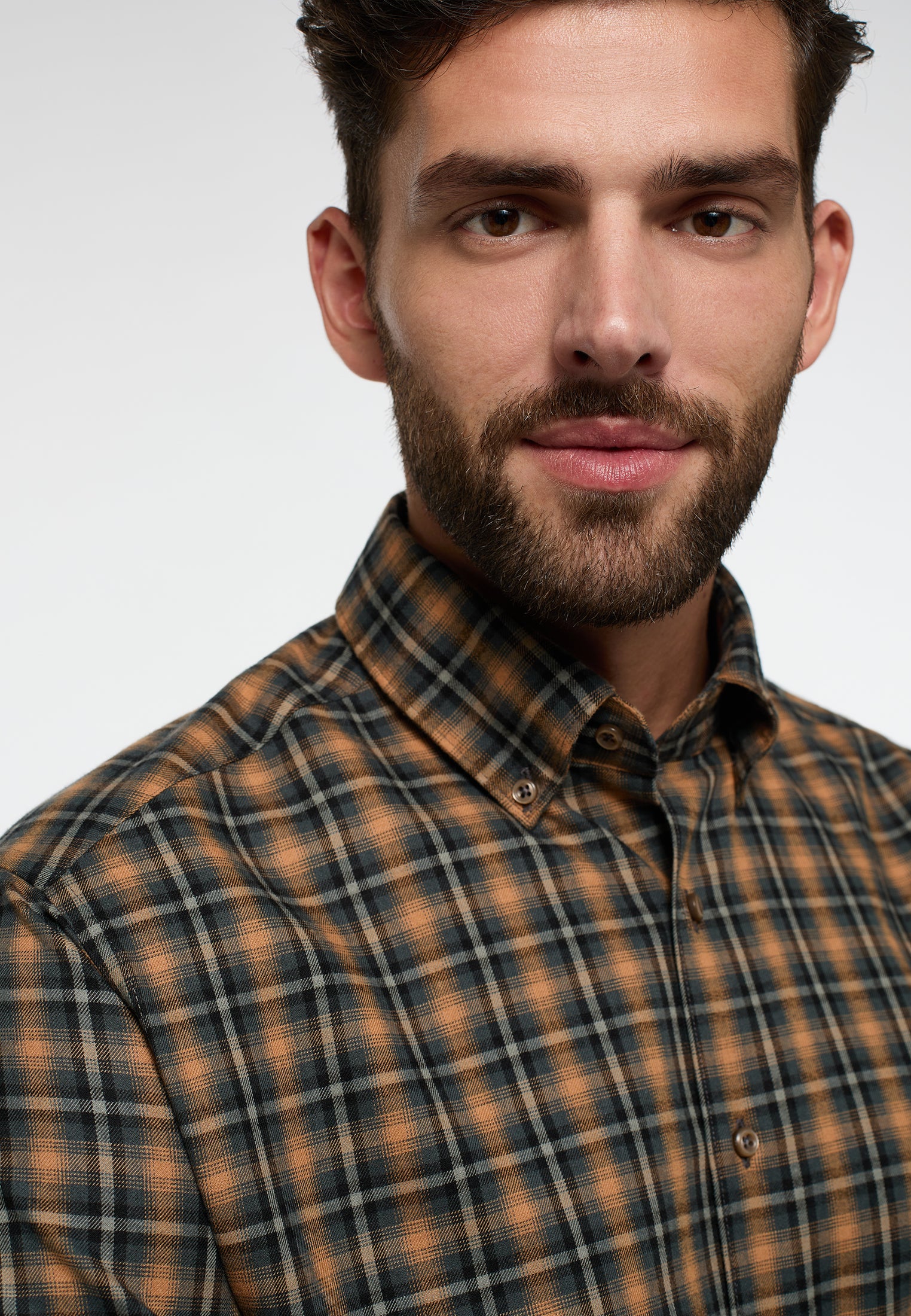 Basic Modern fit shirt l/s XS14 Brown