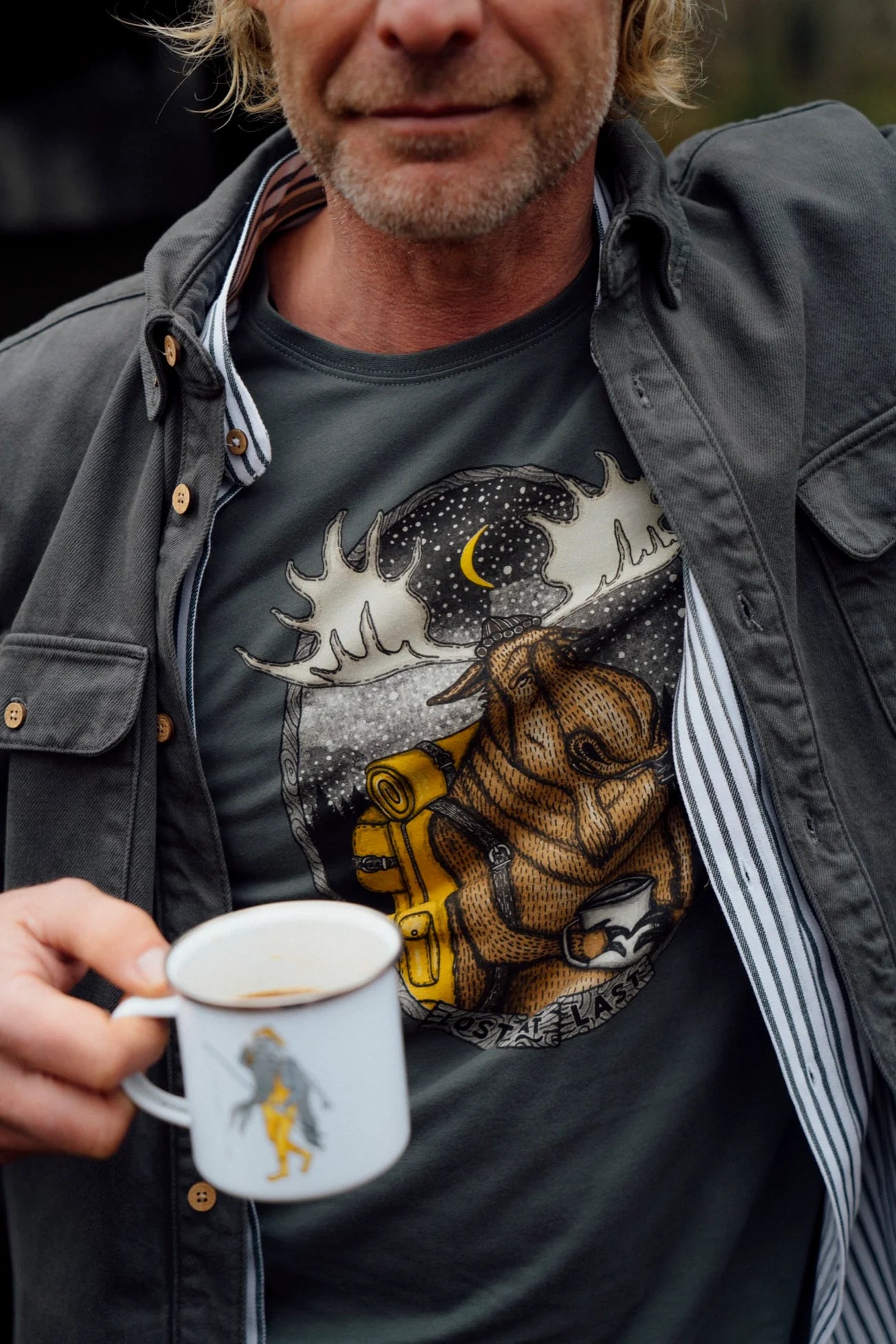Evening Elk T-Shirt Dk. Grey