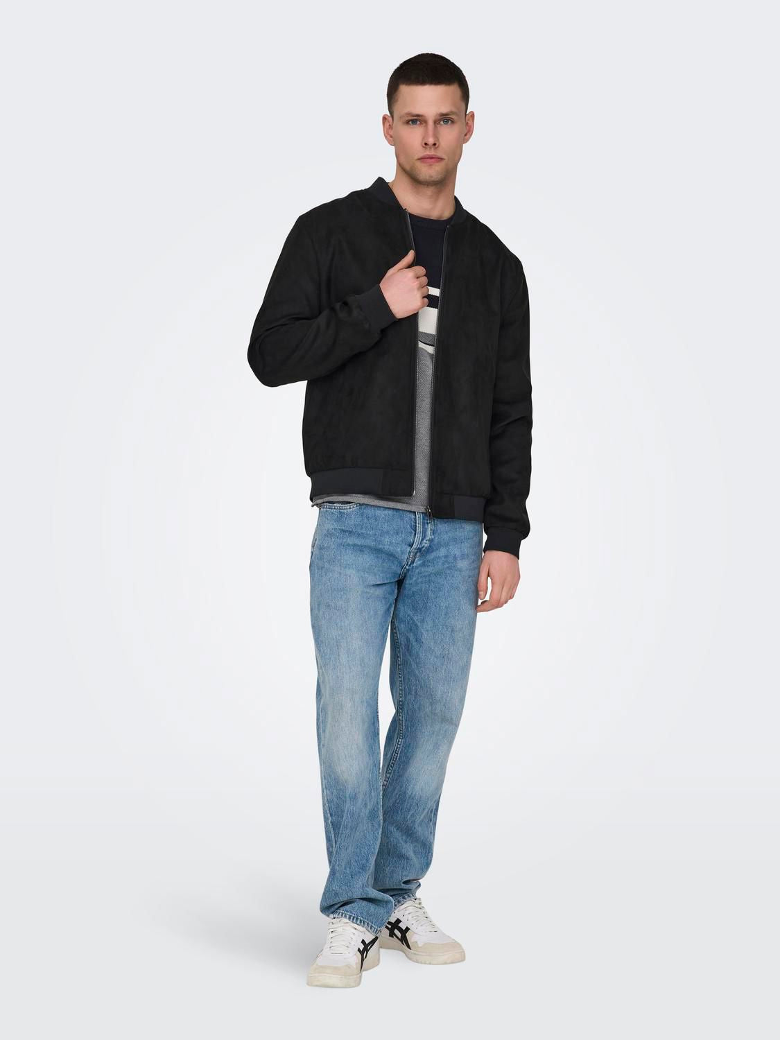 Onslucas Fake Suede Bomber Otw Noos Black