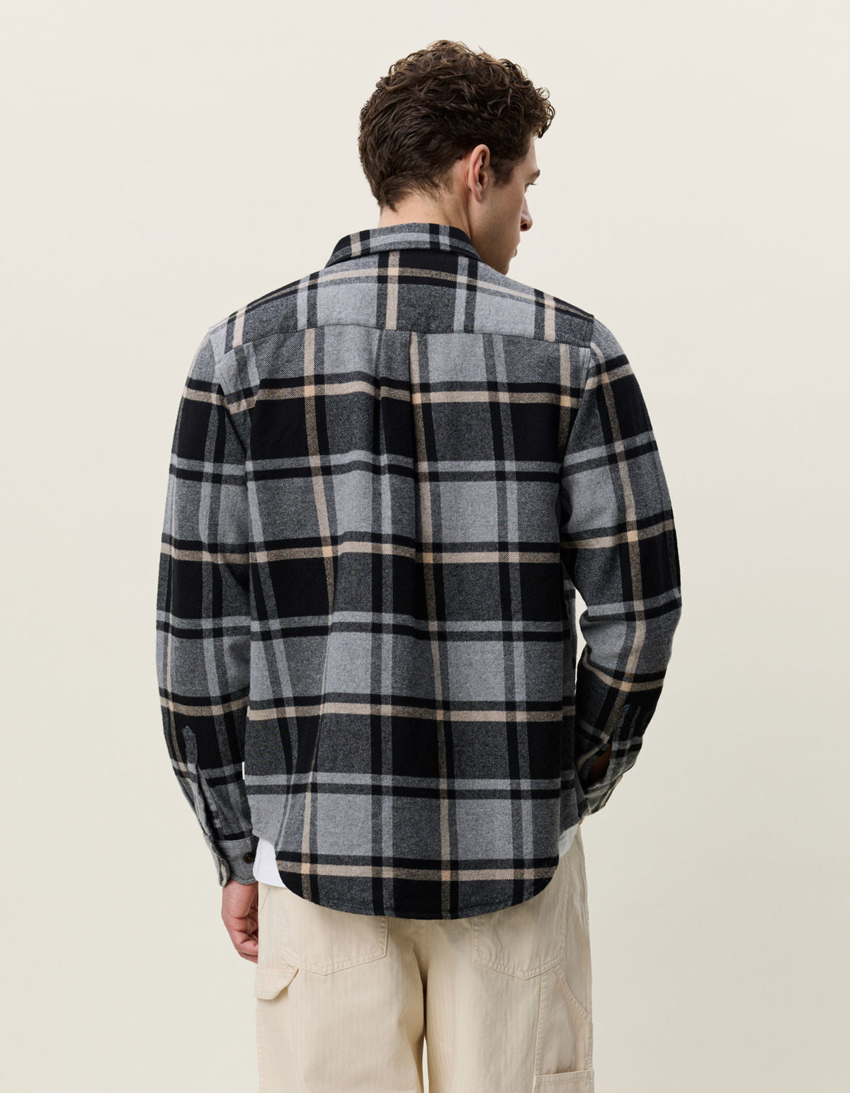 Check Flannel Shirt Grey Melange