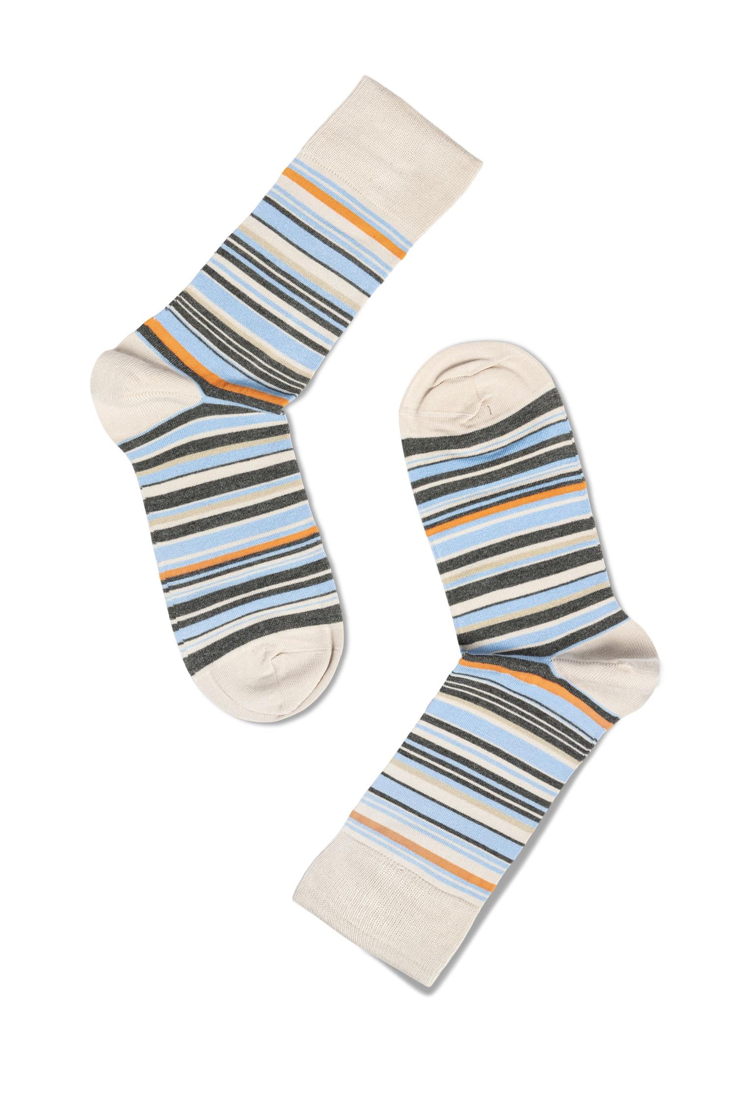 Eton Bamboo Multi stripe Socks Beige