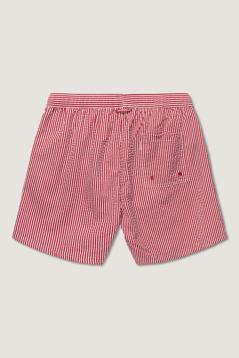 Seersucker Swimshort Red/White