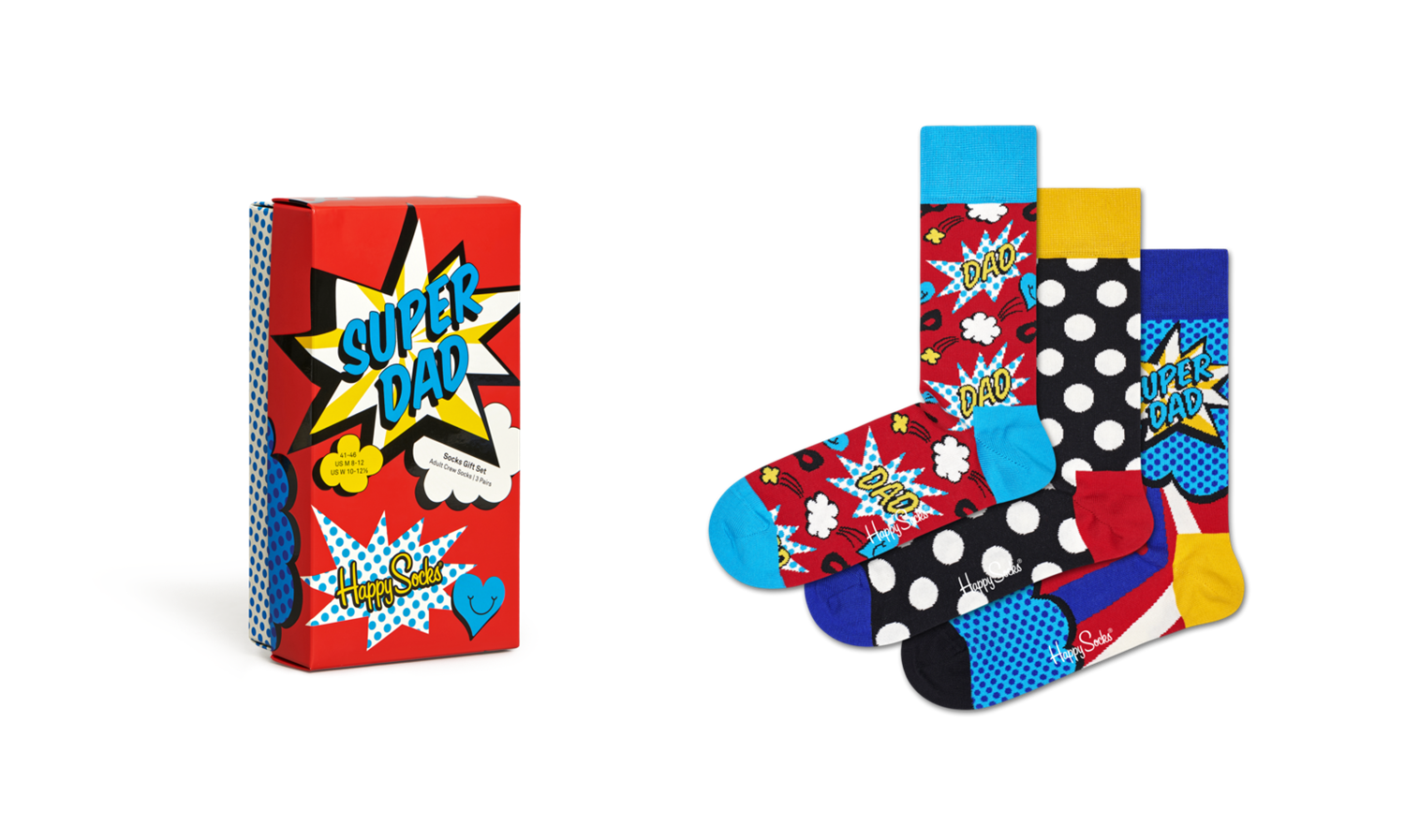 3-Pack Father's Day Socks Gift Set Multicolor