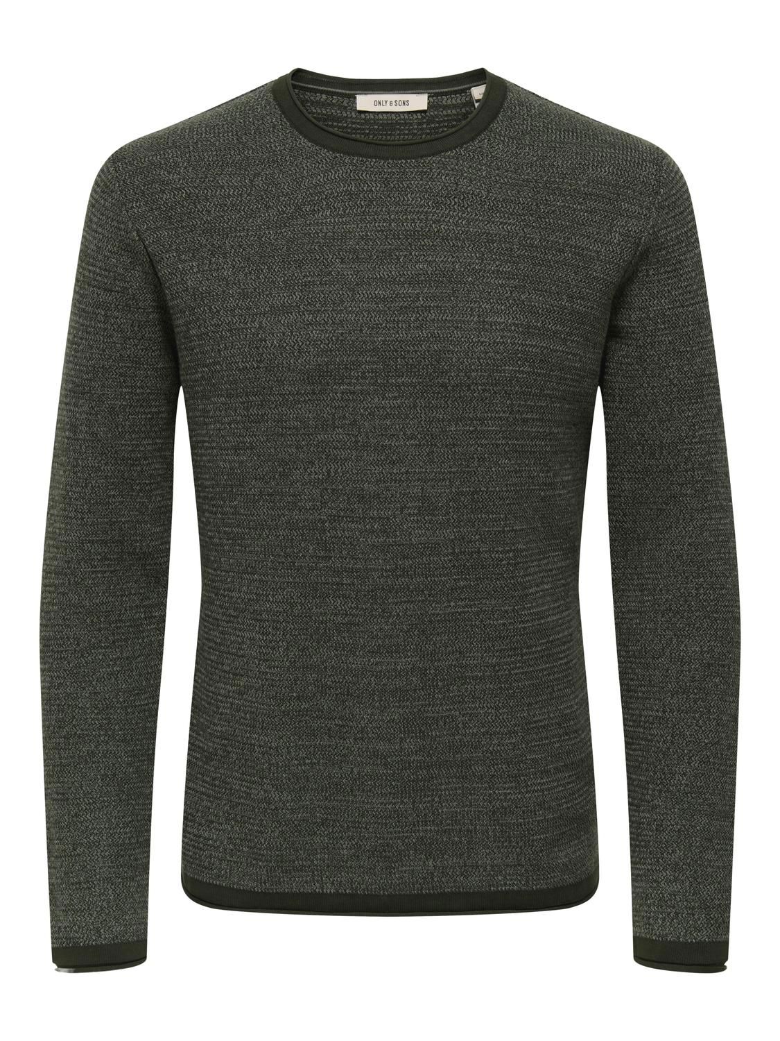 Onseric Reg 12 Struc Crew Knit Noos Rosin W. Castor Gray