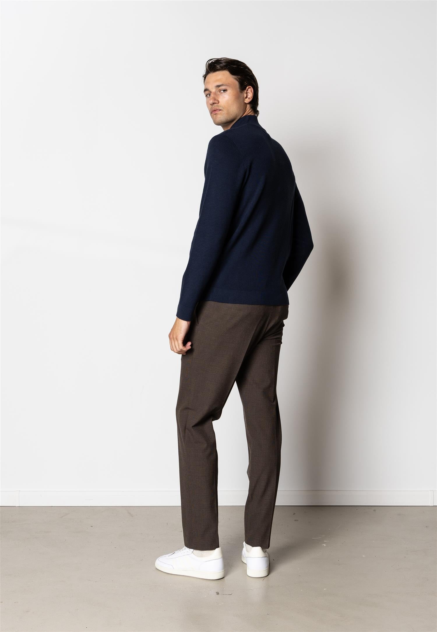 Oscar half-zip knit Navy