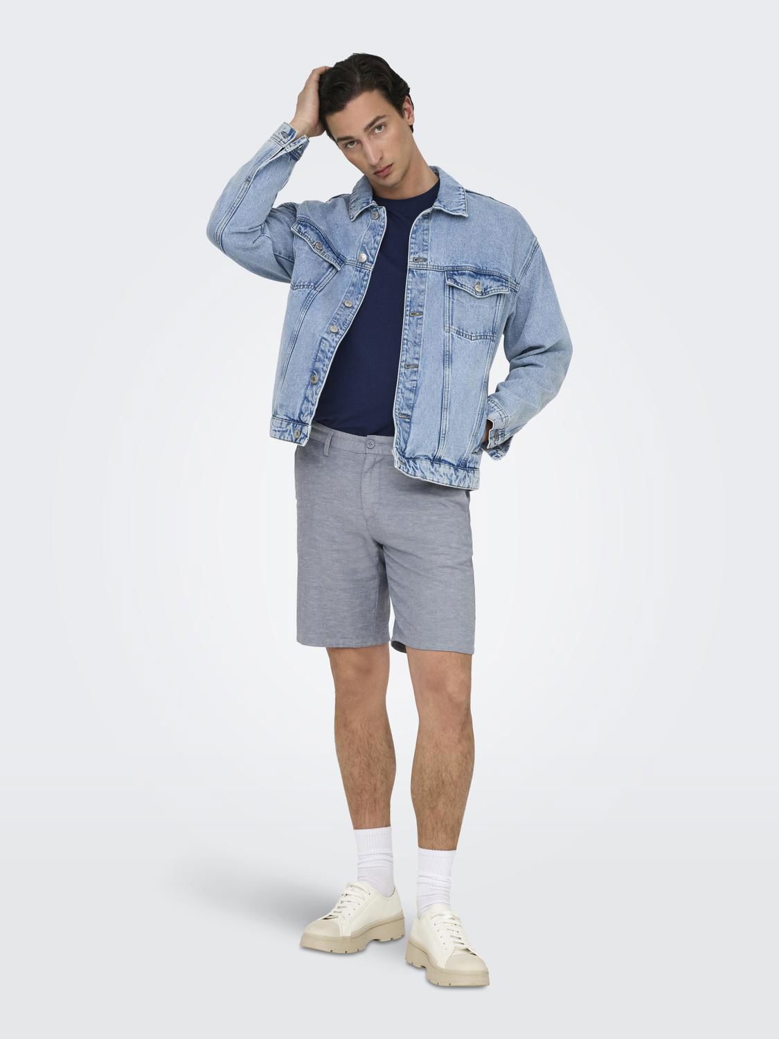 Onsmark 0011 Cotton Linen Shorts Noos Flint Stone