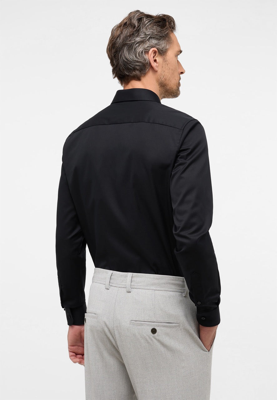 Basic slim shirt l/s F182 Black