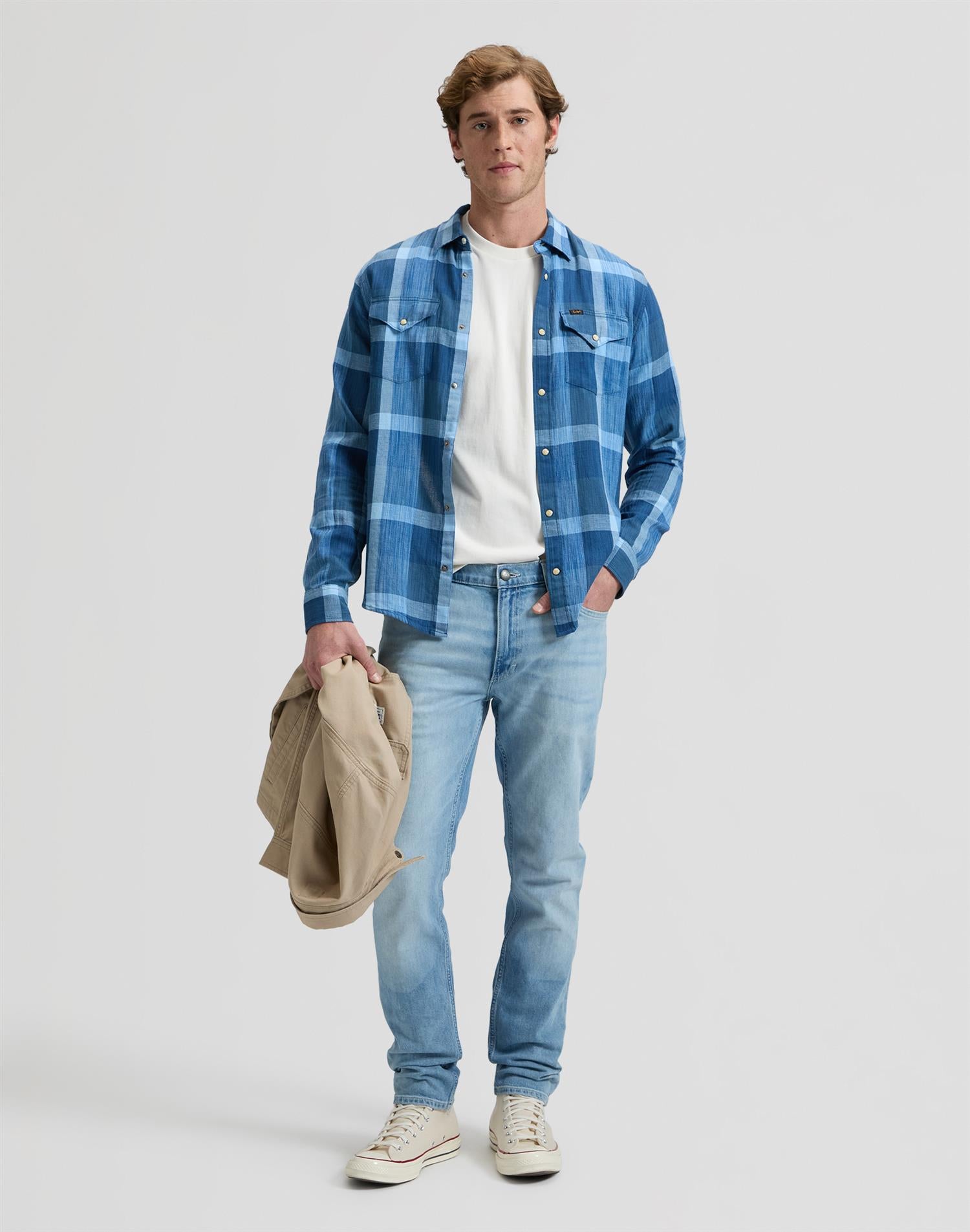 Clean western shirt Mørkeblå