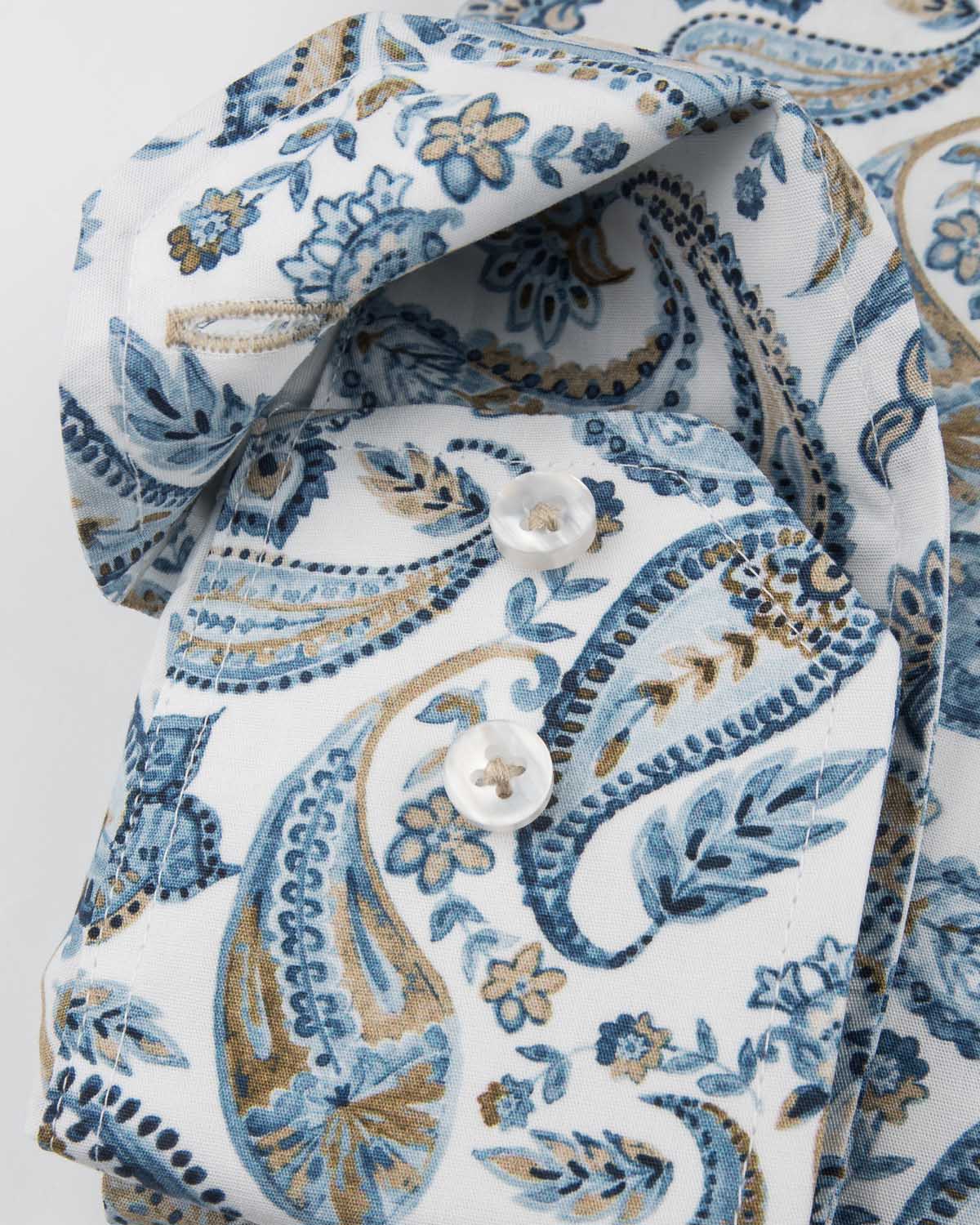 Slim Fit Skjorte – Paisleymønster 310 White Print