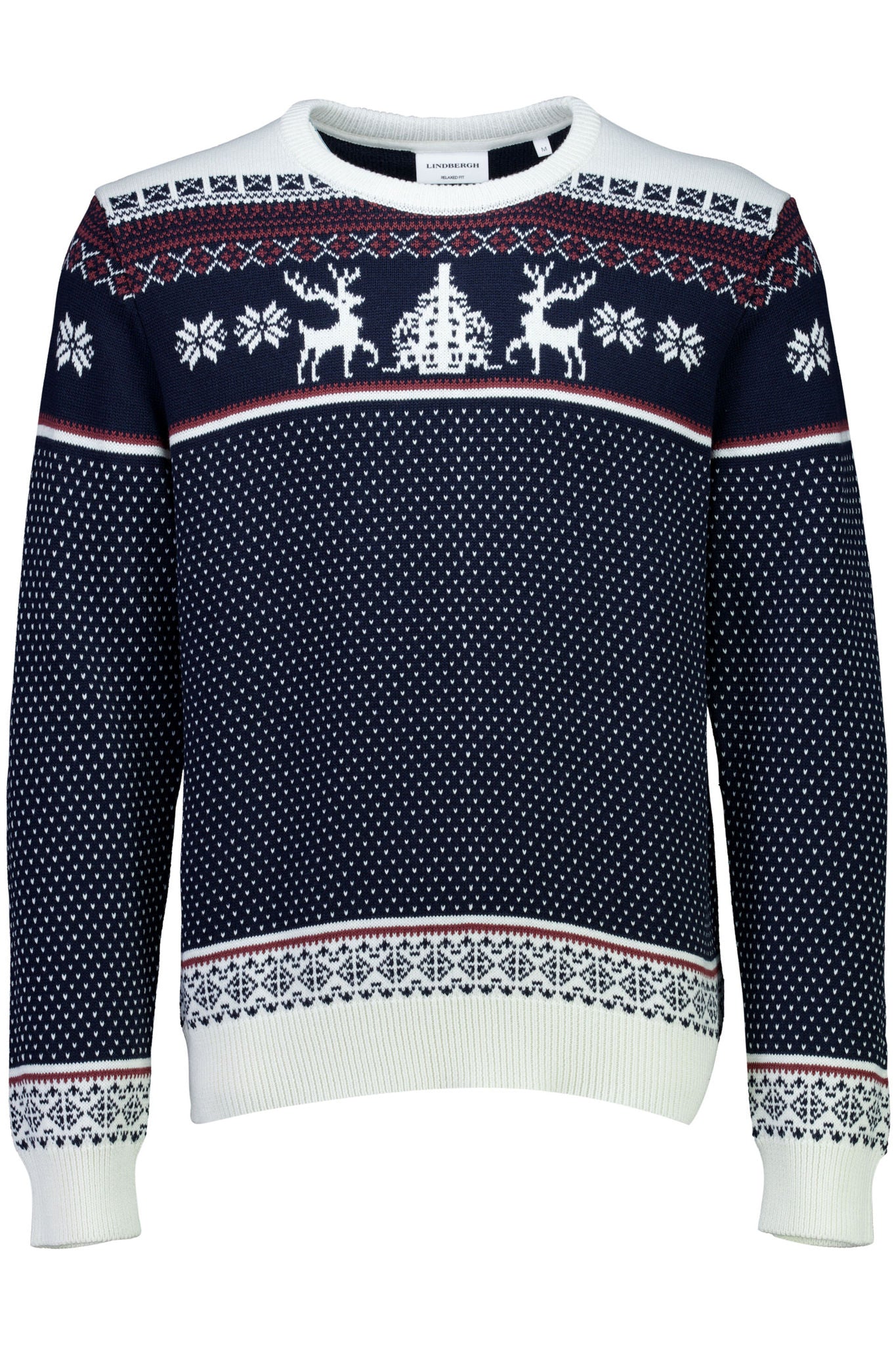 Jacquard holiday knit Dk Navy