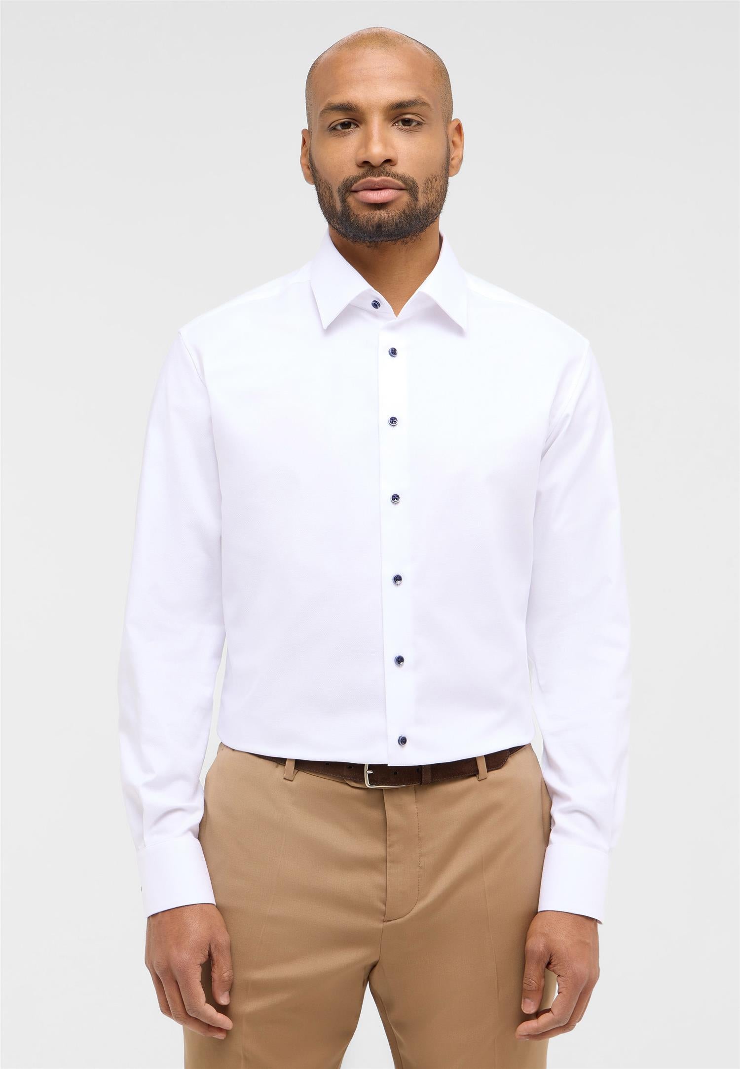 Basic Modern fit Shirt l/s X171 White