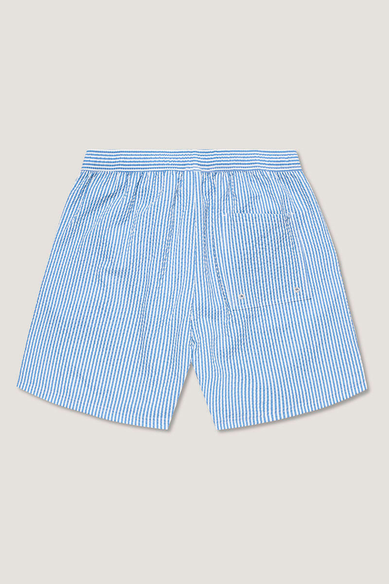 Seersucker Swimshort Greek Blue/White