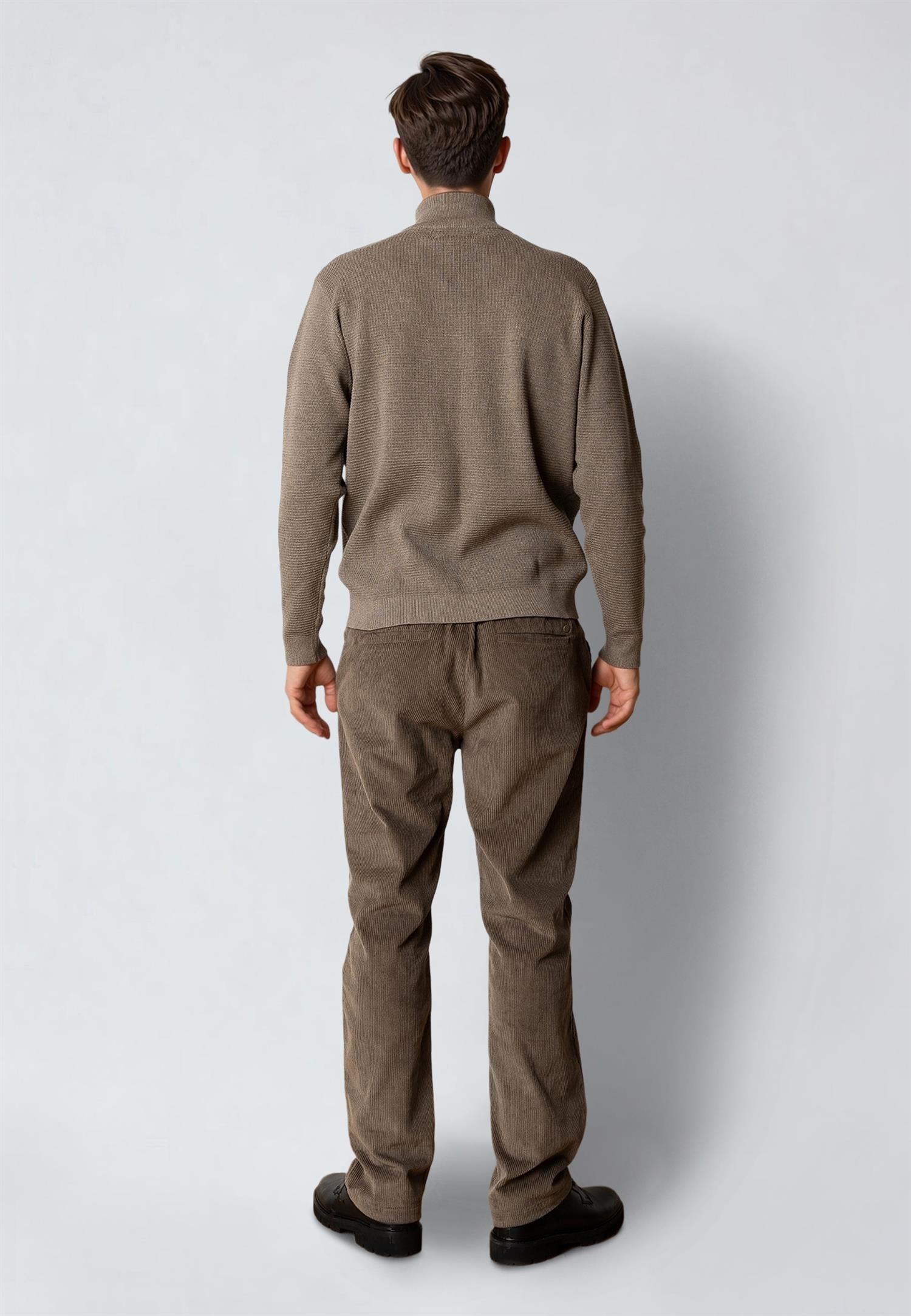 Oscar half-zip knit Brindle