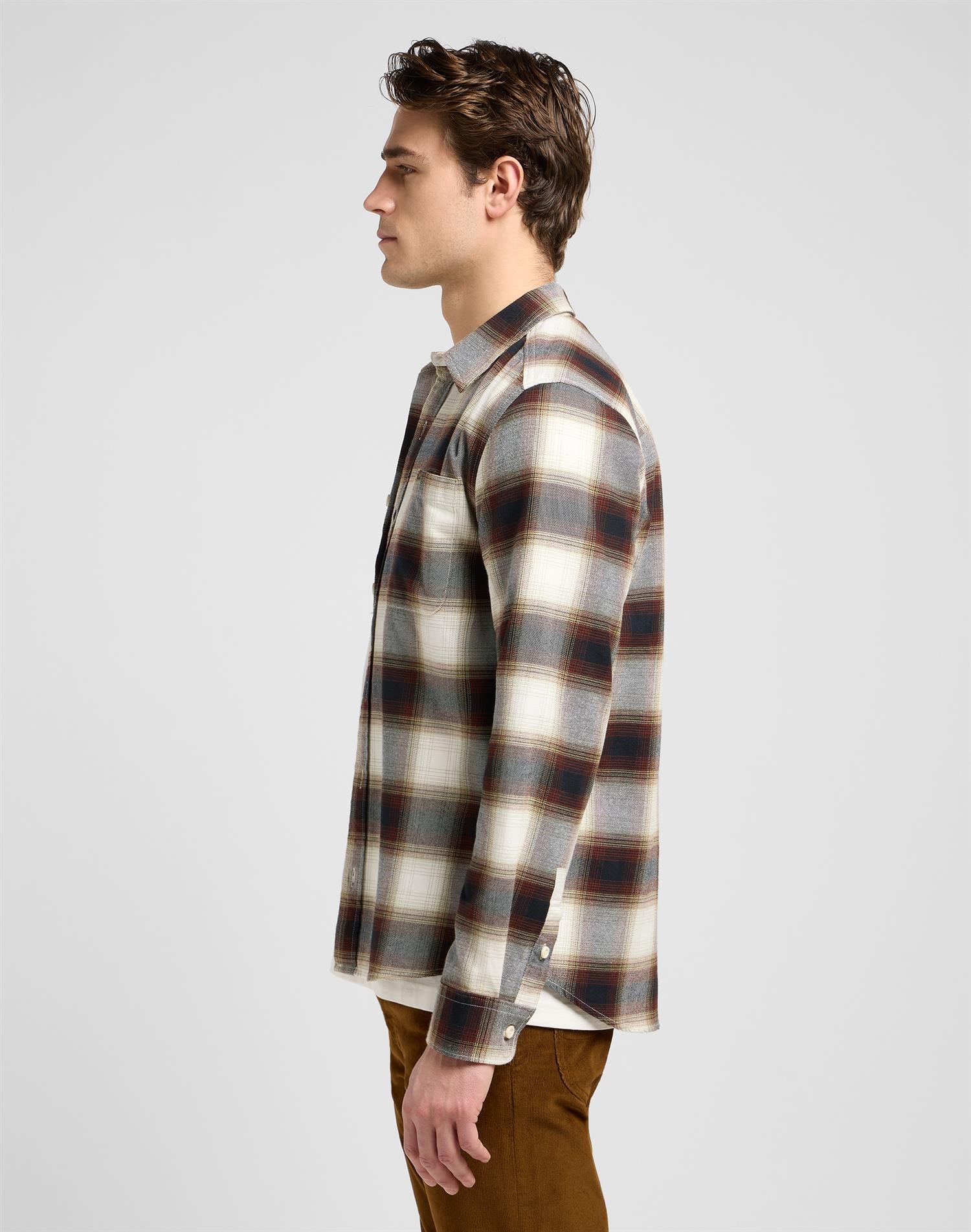 Leesure shirt Brentwood plaid White Mix