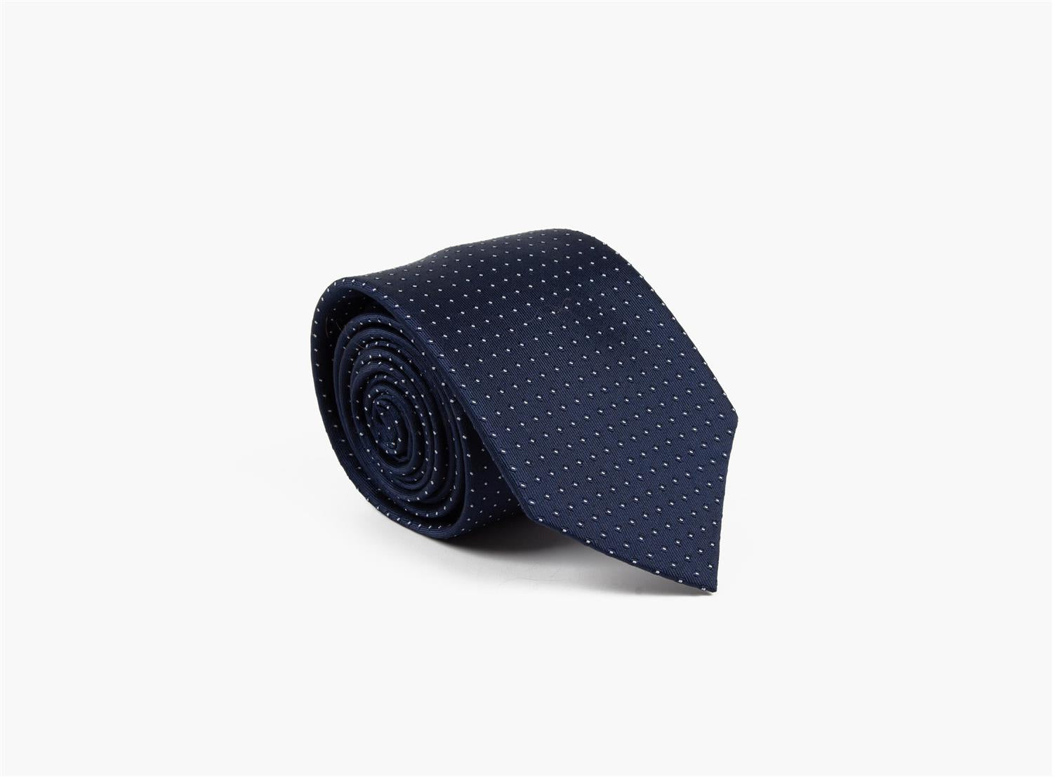 Silk tie 100% 7,6 cm Navy