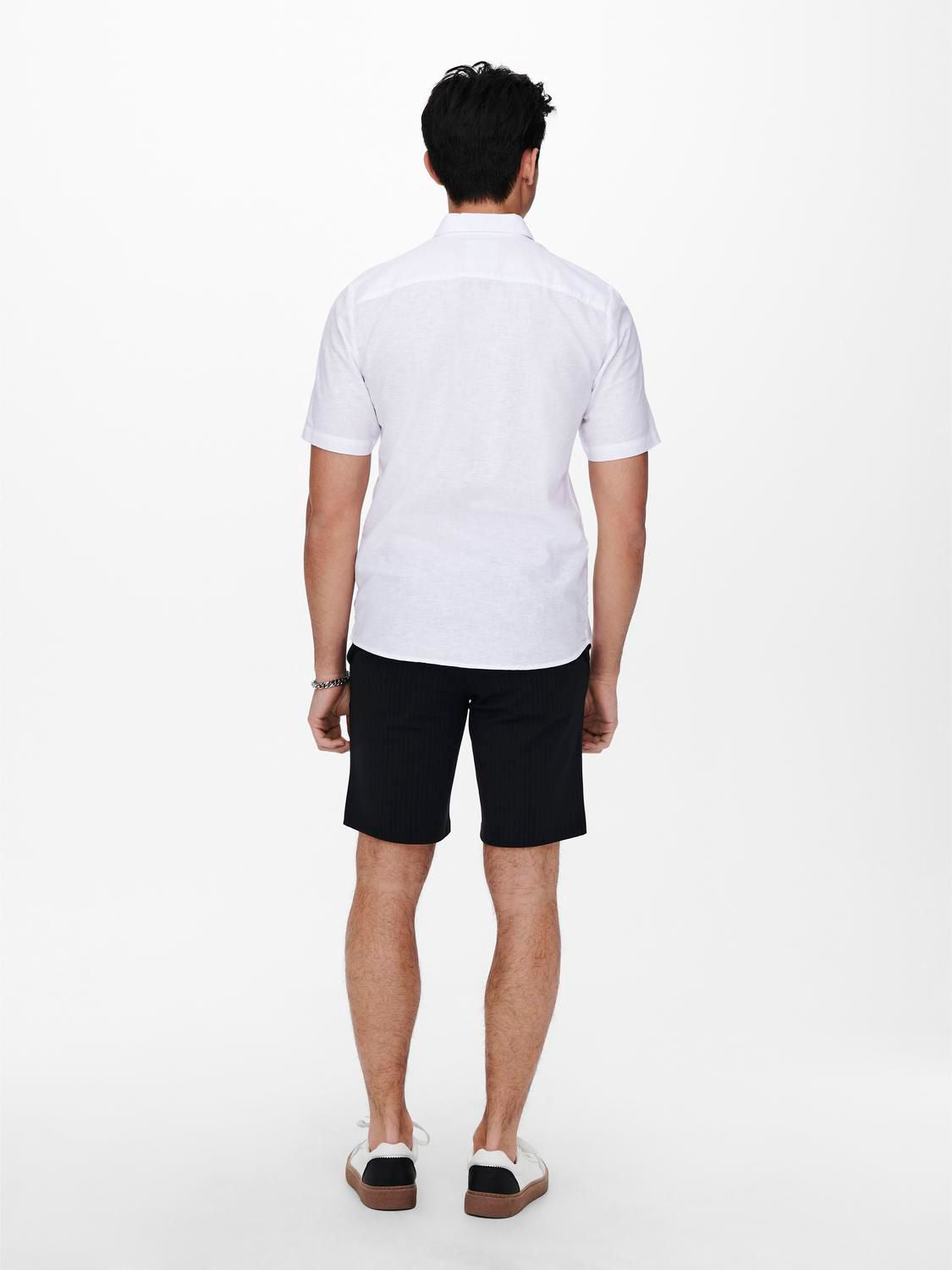 Onscaiden Life Ss Solid Linen Blend Noos White
