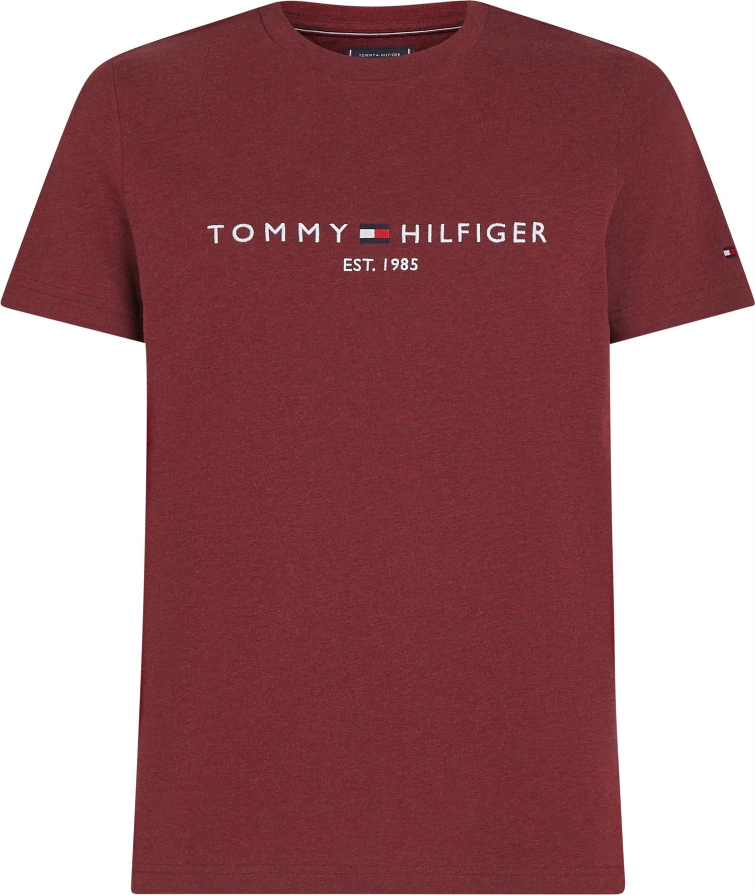 TOMMY LOGO TEE Deep Rouge Heather