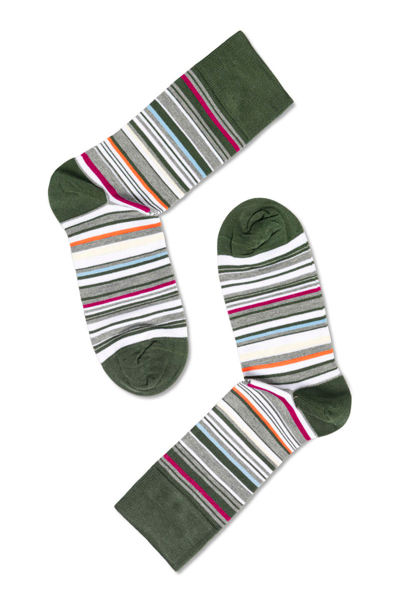 Eton Bamboo Multi Stripe Olive