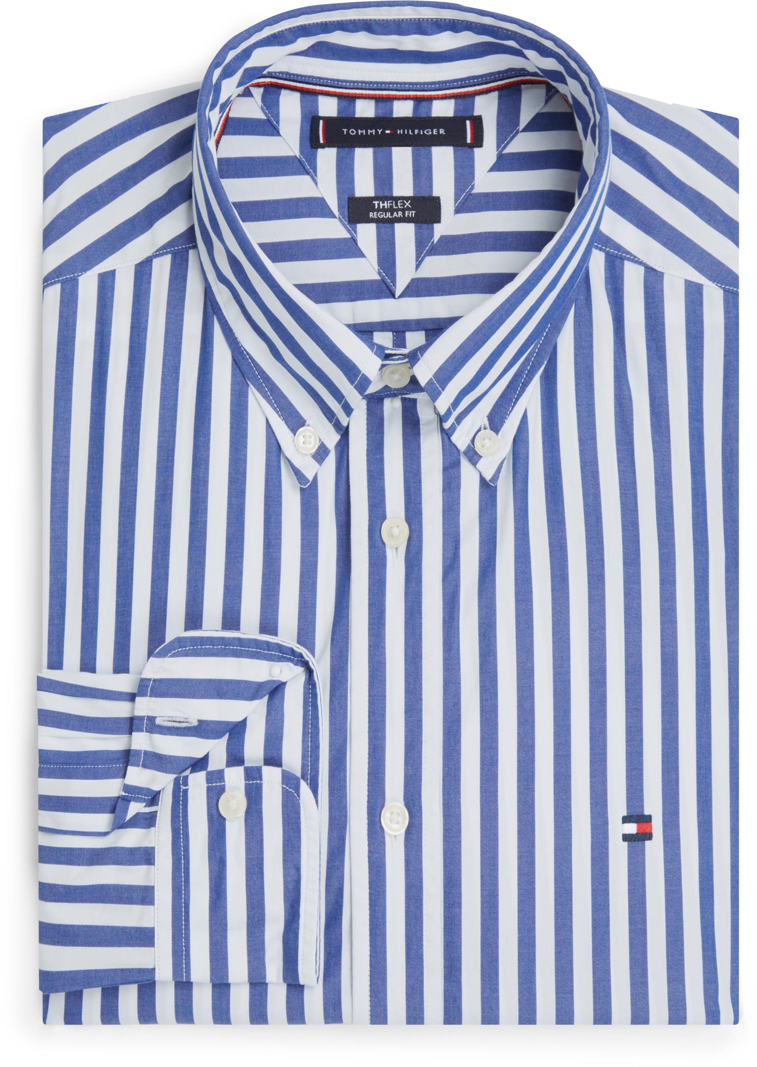 Flex Poplin Classic Stp Rf Shirt Wedge Blue / Stripe