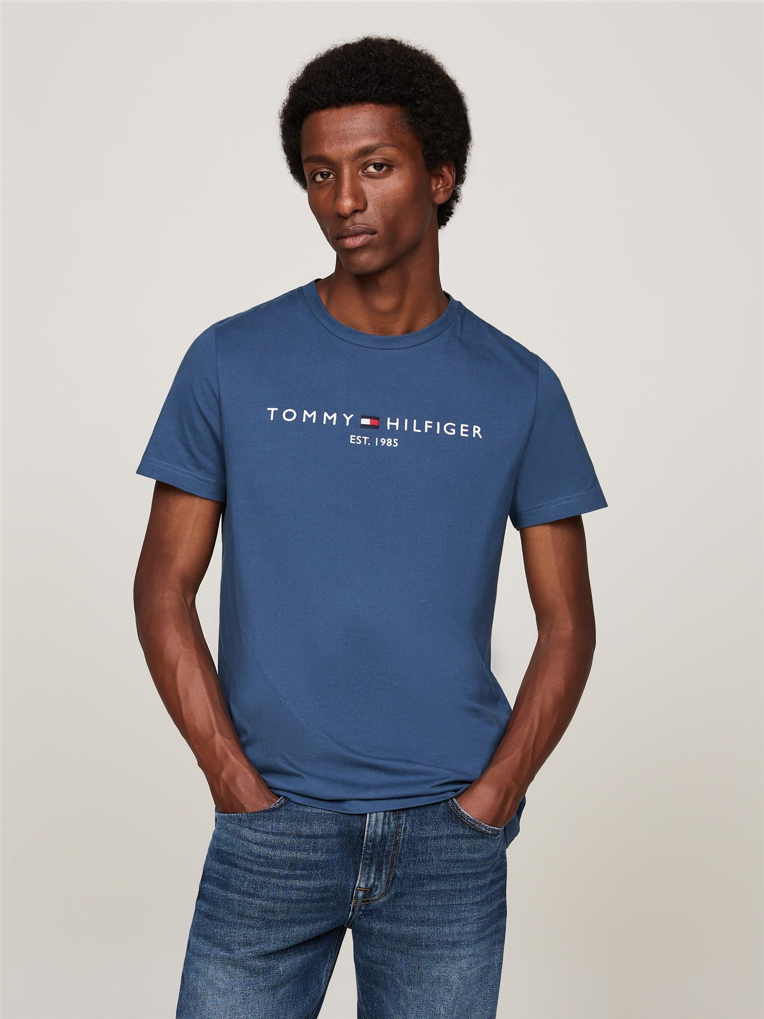 TOMMY LOGO TEE Aegean Sea