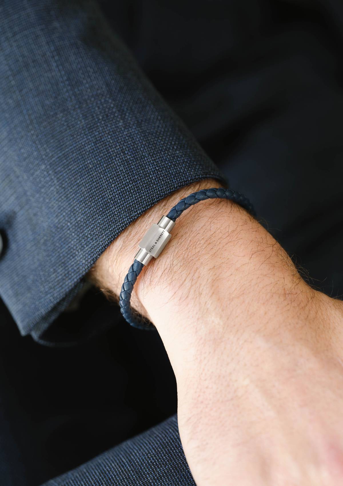 Leather Bracelet Luke Landon Jeans Blue