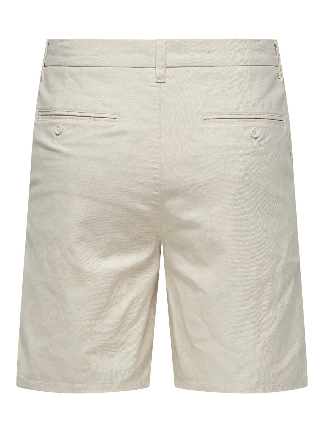 Onsmark 0011 Cotton Linen Shorts Noos Silver Lining