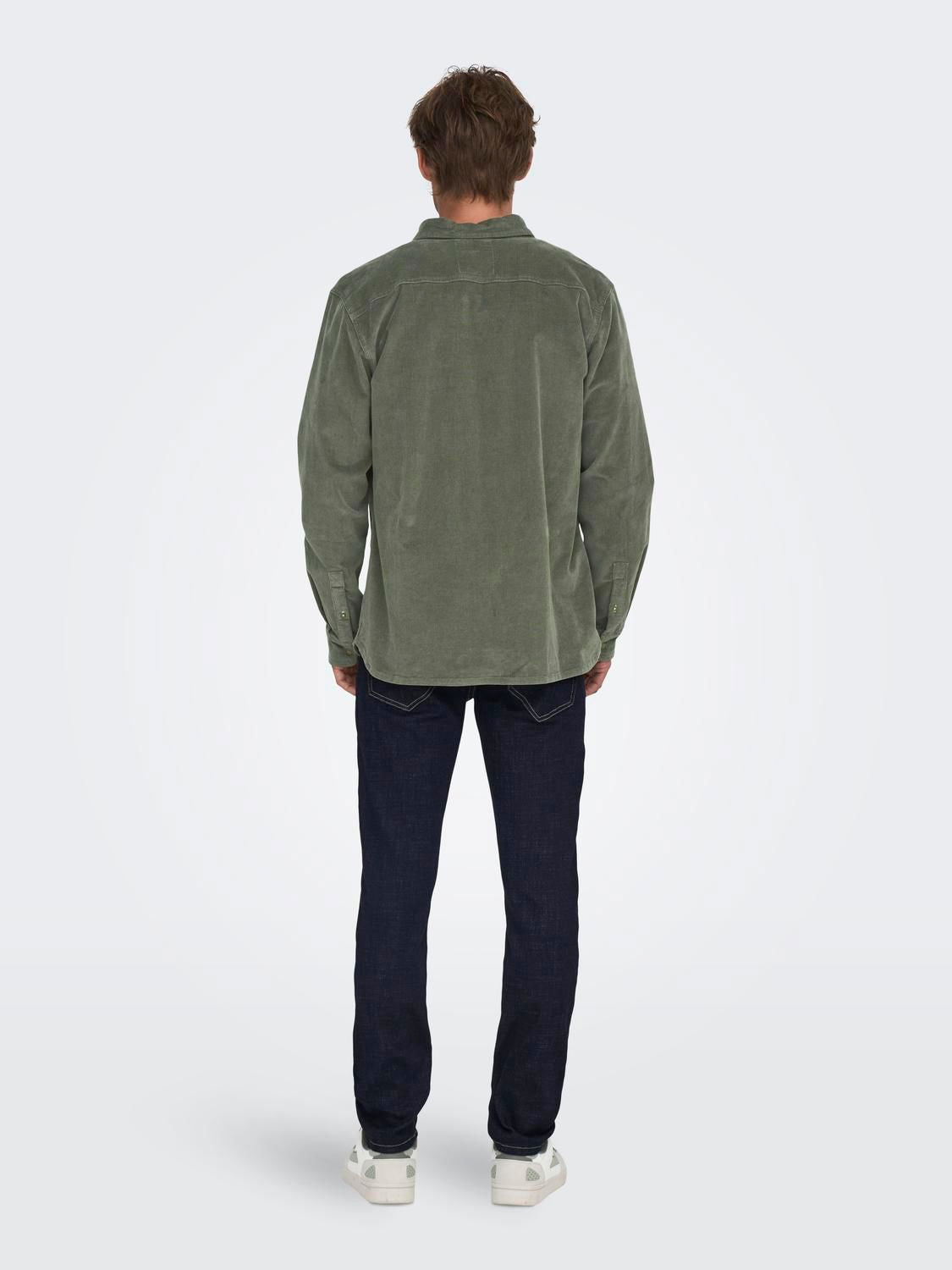 Onsmichael 18w Reg Cord Stretch Ls Noos Castor Gray