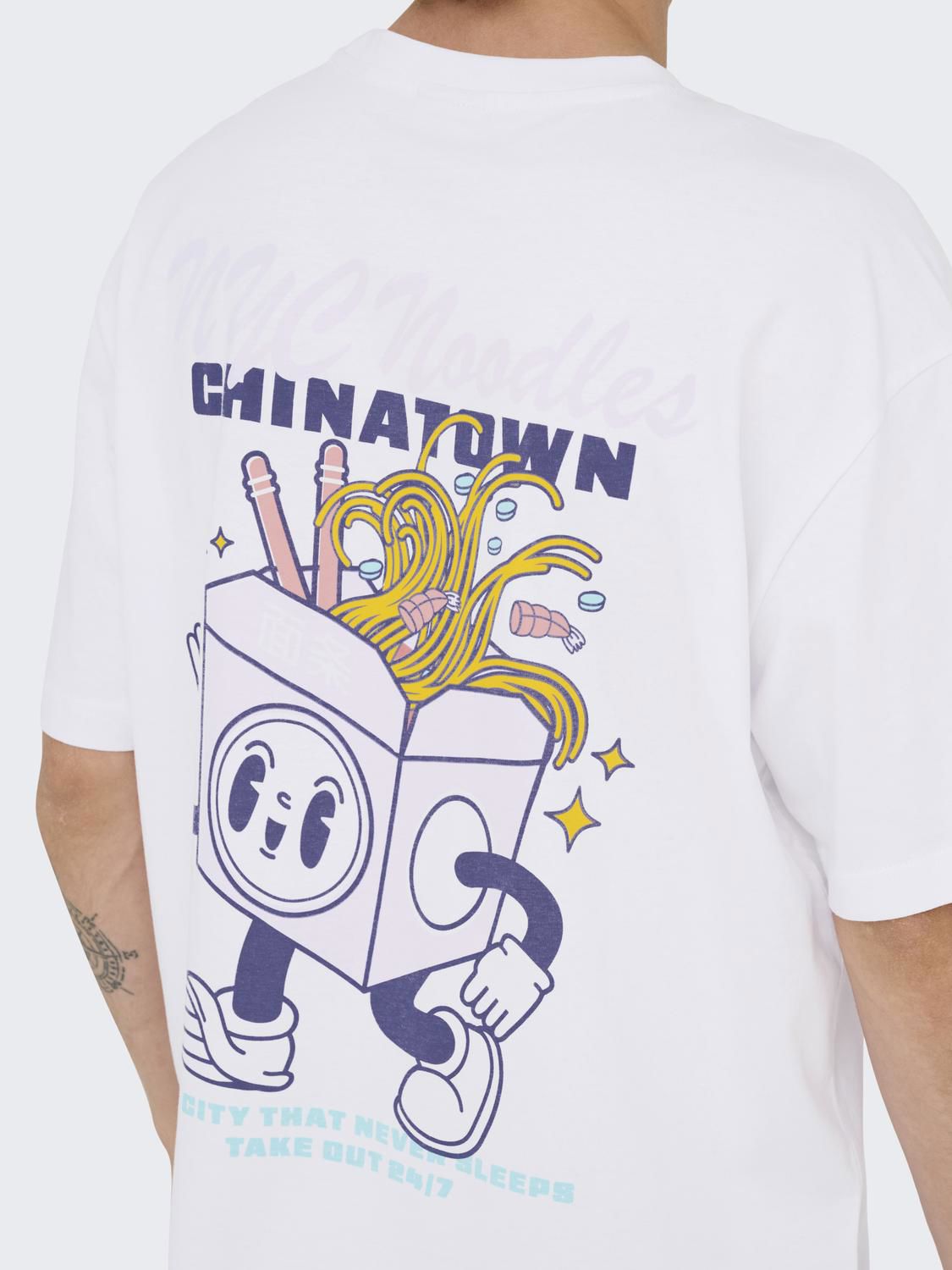Onsfrank Rlx Ss Tee Noos Bright White Chinatown Noodles