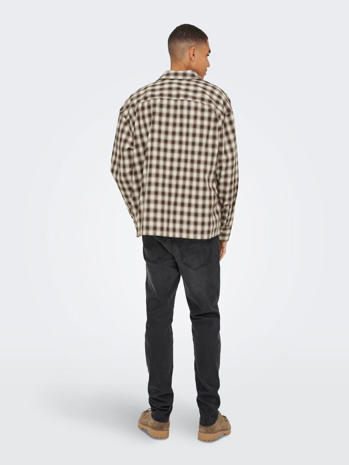 Onselliot Relaxed Cropped Ls Shirt 0384 Walnut